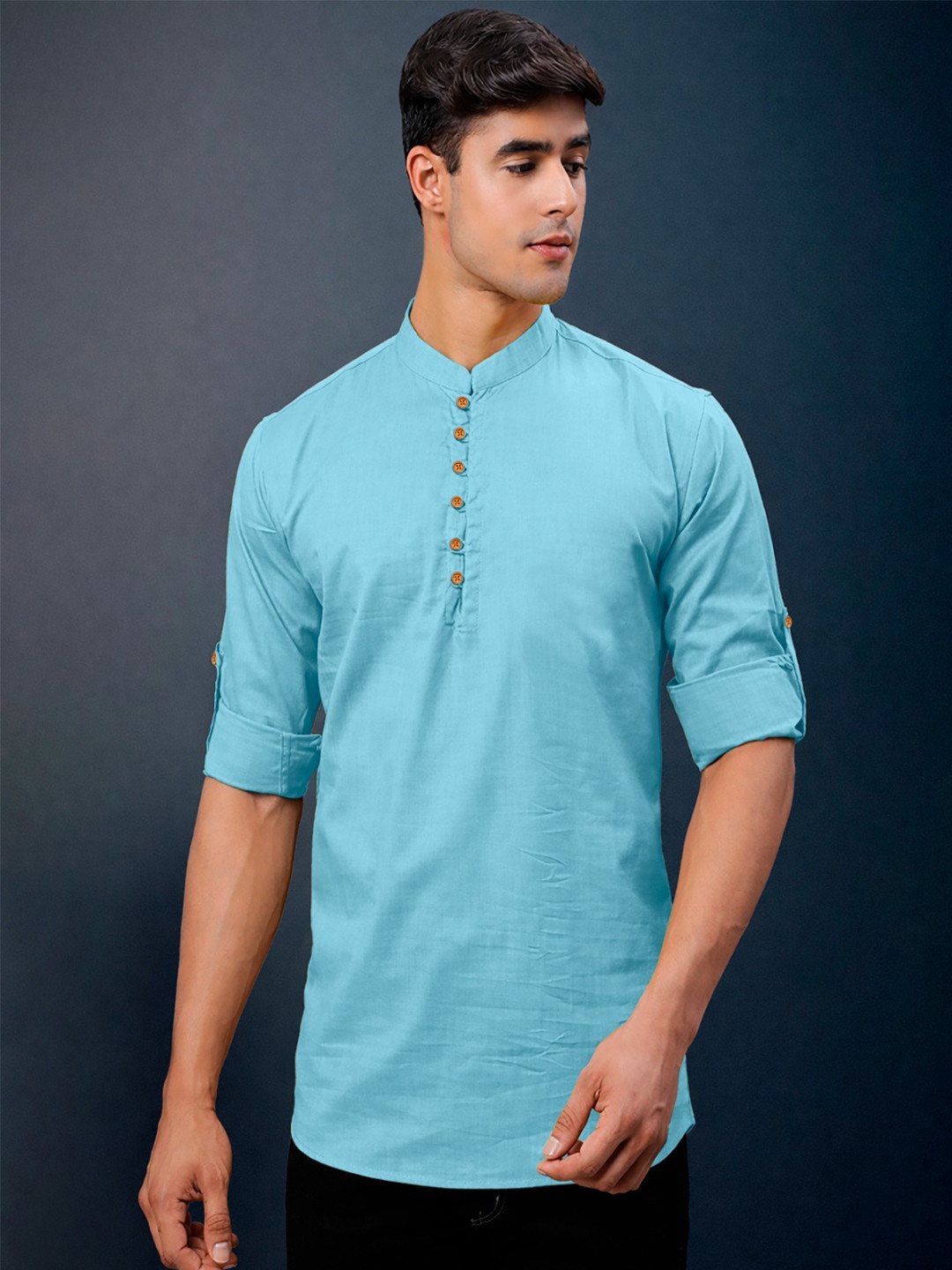 CLOTHING VEDA Men Mandarin Collar Kurta