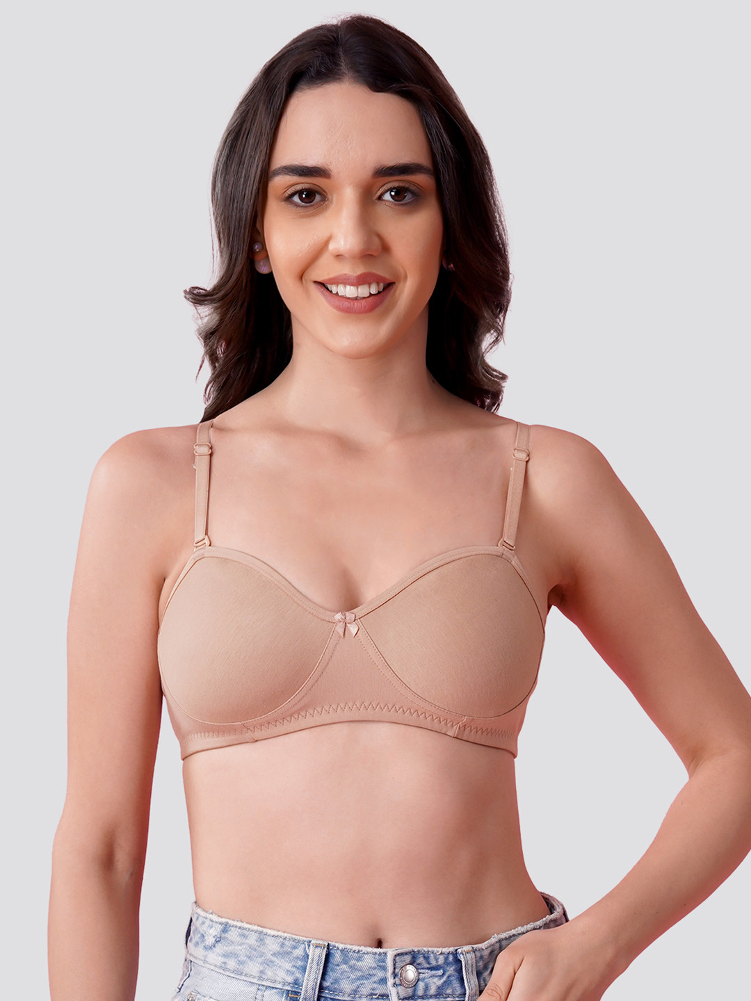 Kalyani Roxy Demi Cups Balconette Style Non Padded with Transparent Straps T-Shirt Bra
