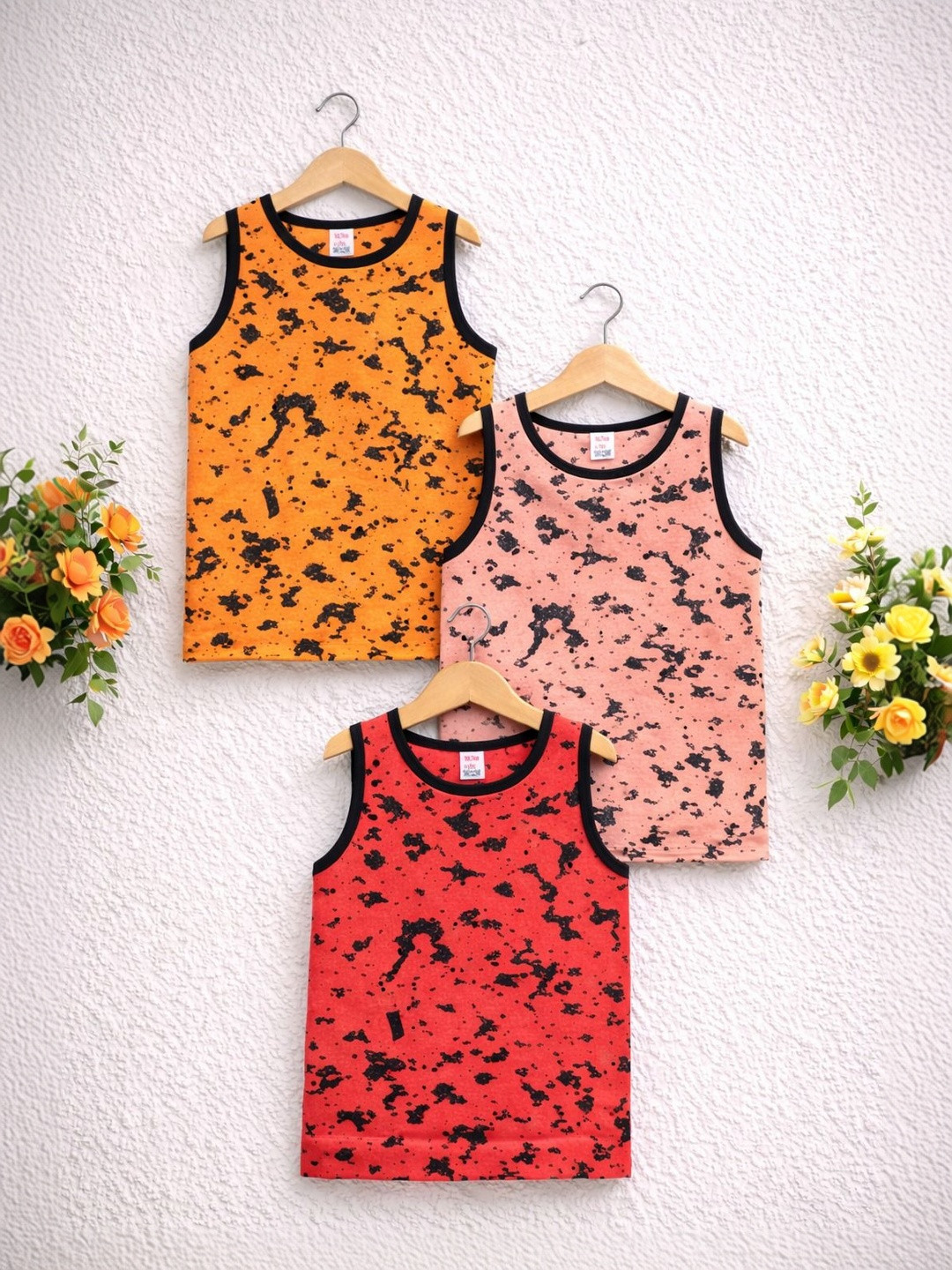 Sandoll Pack of 3 Printed Cotton Tank