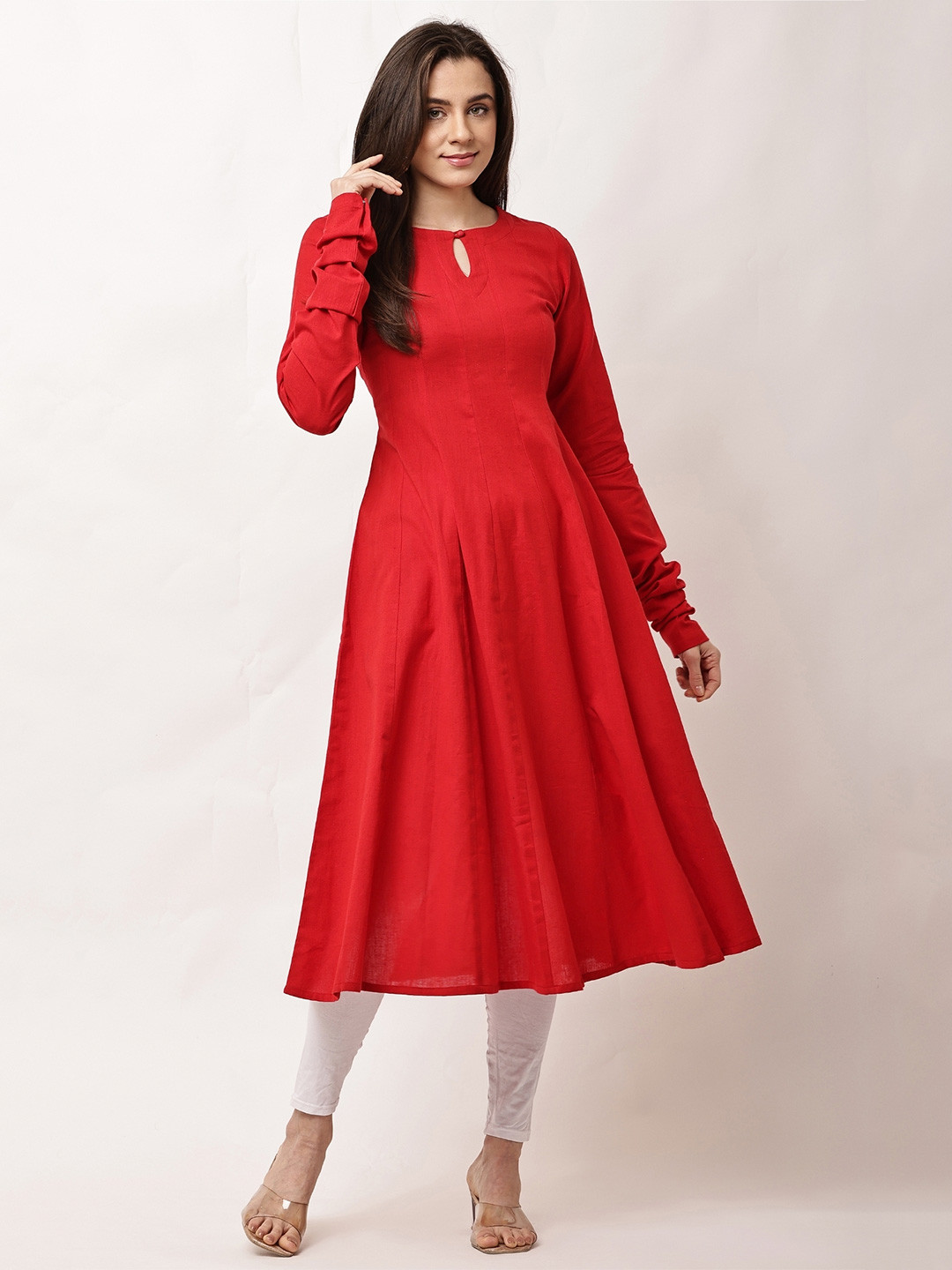 mannatt Keyhole Neck Flared Sleeves Anarkali Kurta