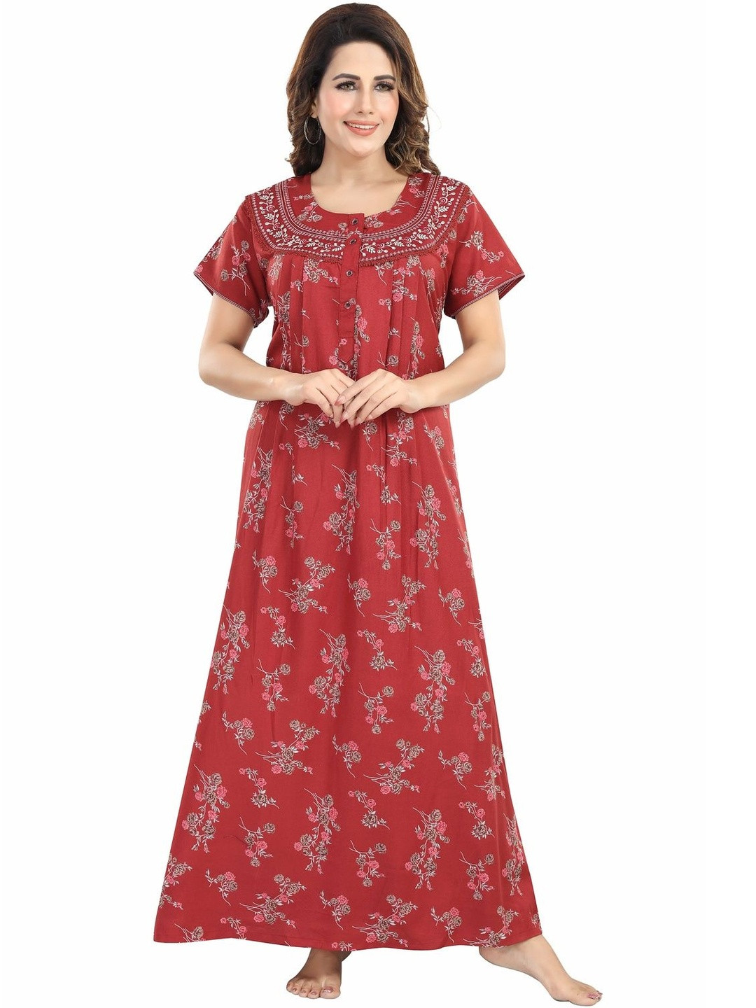 NIGHTSHADES Embroidered Maxi Nightdress