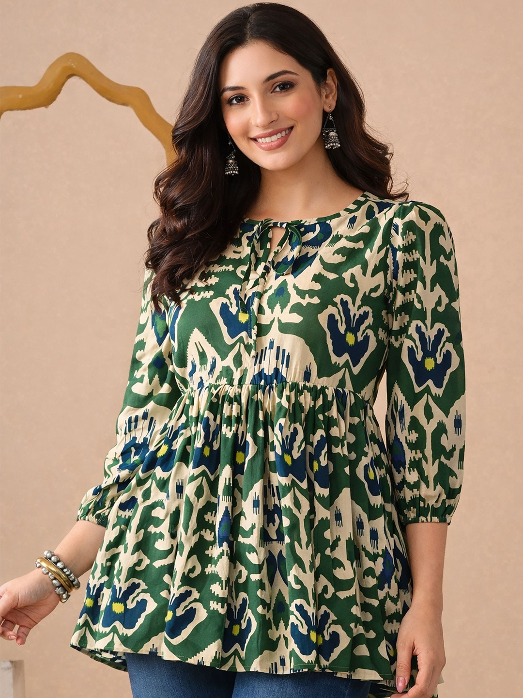 Anouk Floral Printed Pure Cotton Kurti