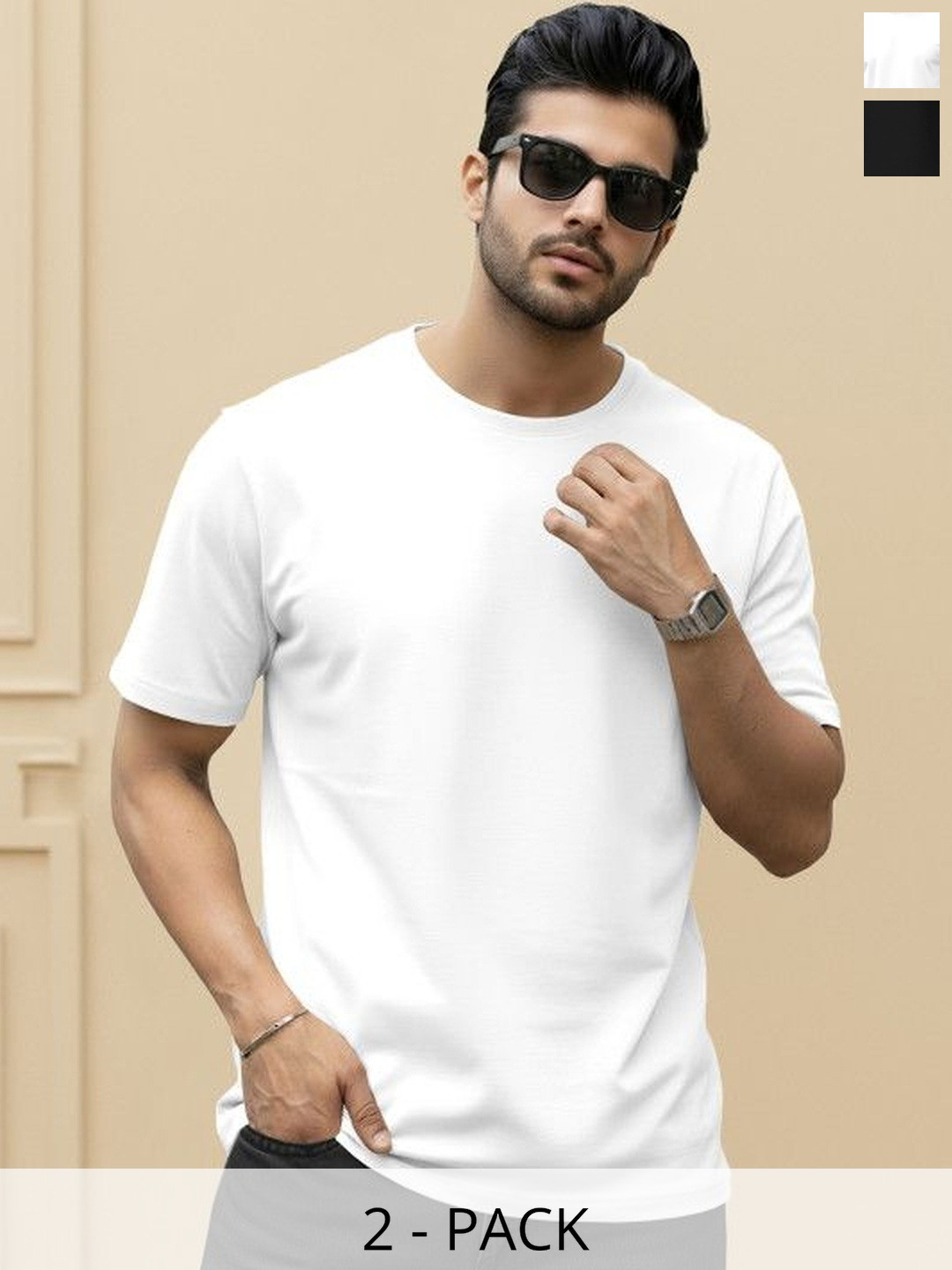 SZN Solid Men Round Neck Multicolor Tshirts