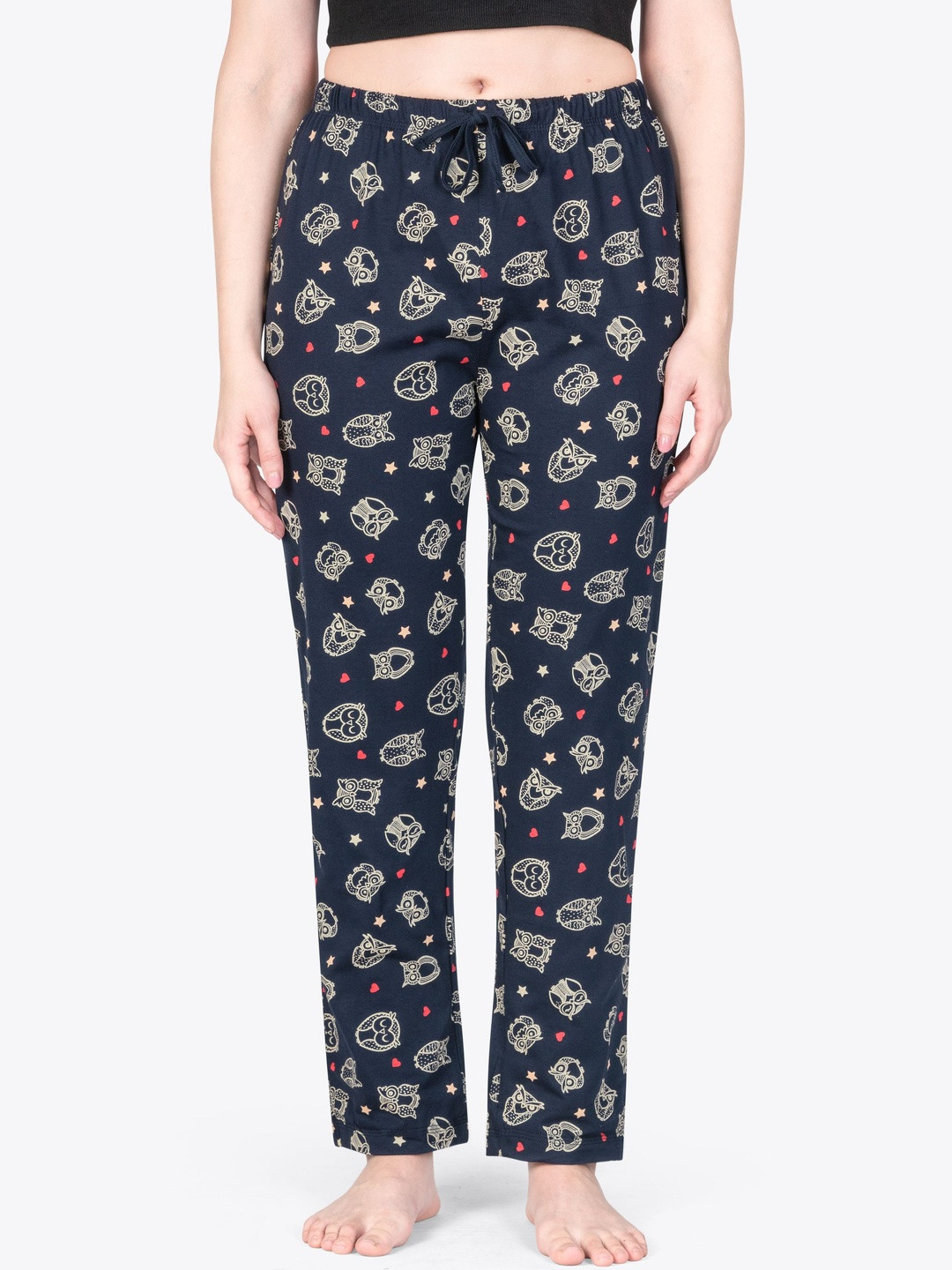 ariel Printed Cotton Mid-Rise Straight Lounge Pants