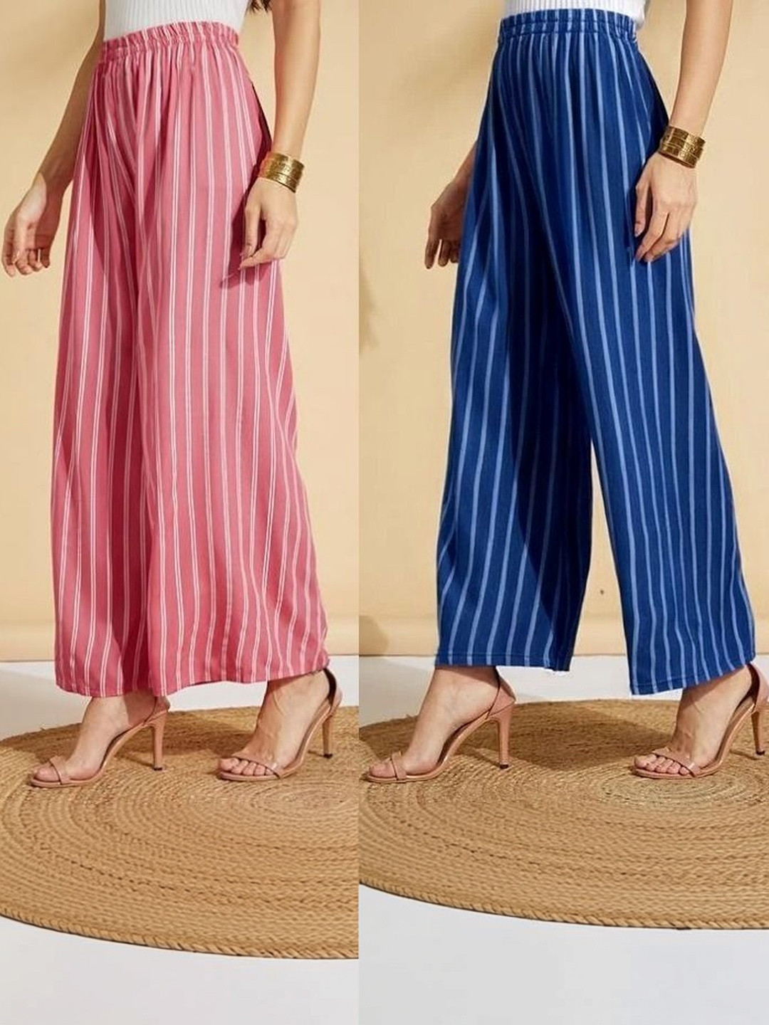 PI World Women 2 Knitted Ethnic Palazzos