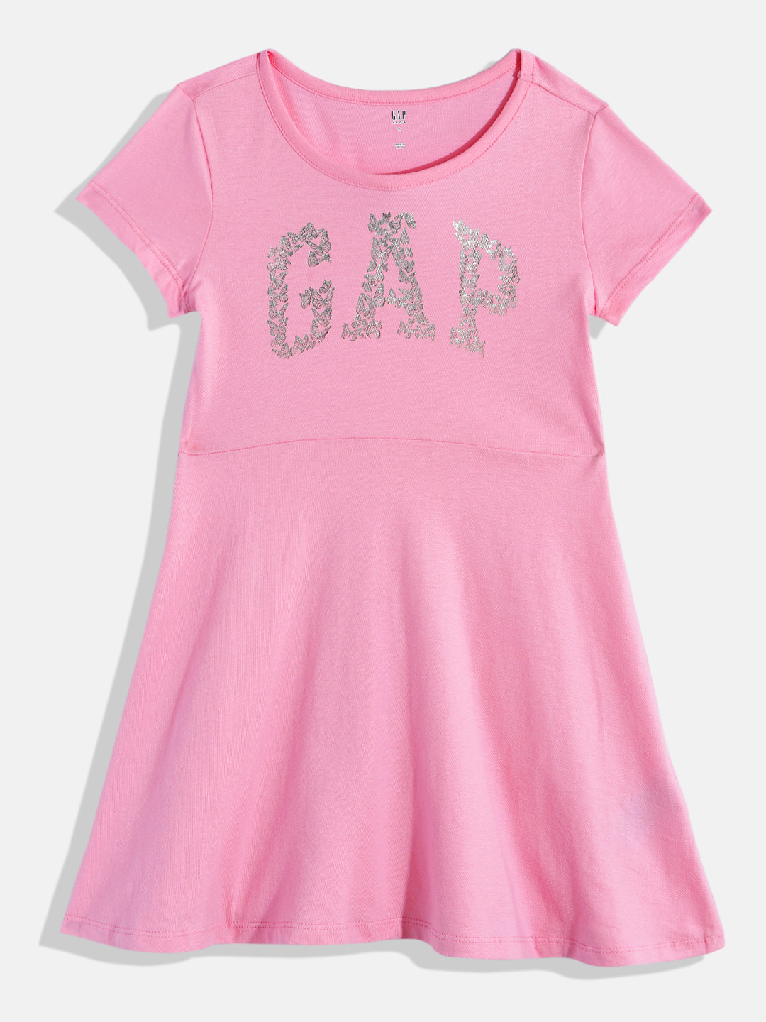 GAP Girls Brand Logo Printed Pure Cotton A-Line Dress