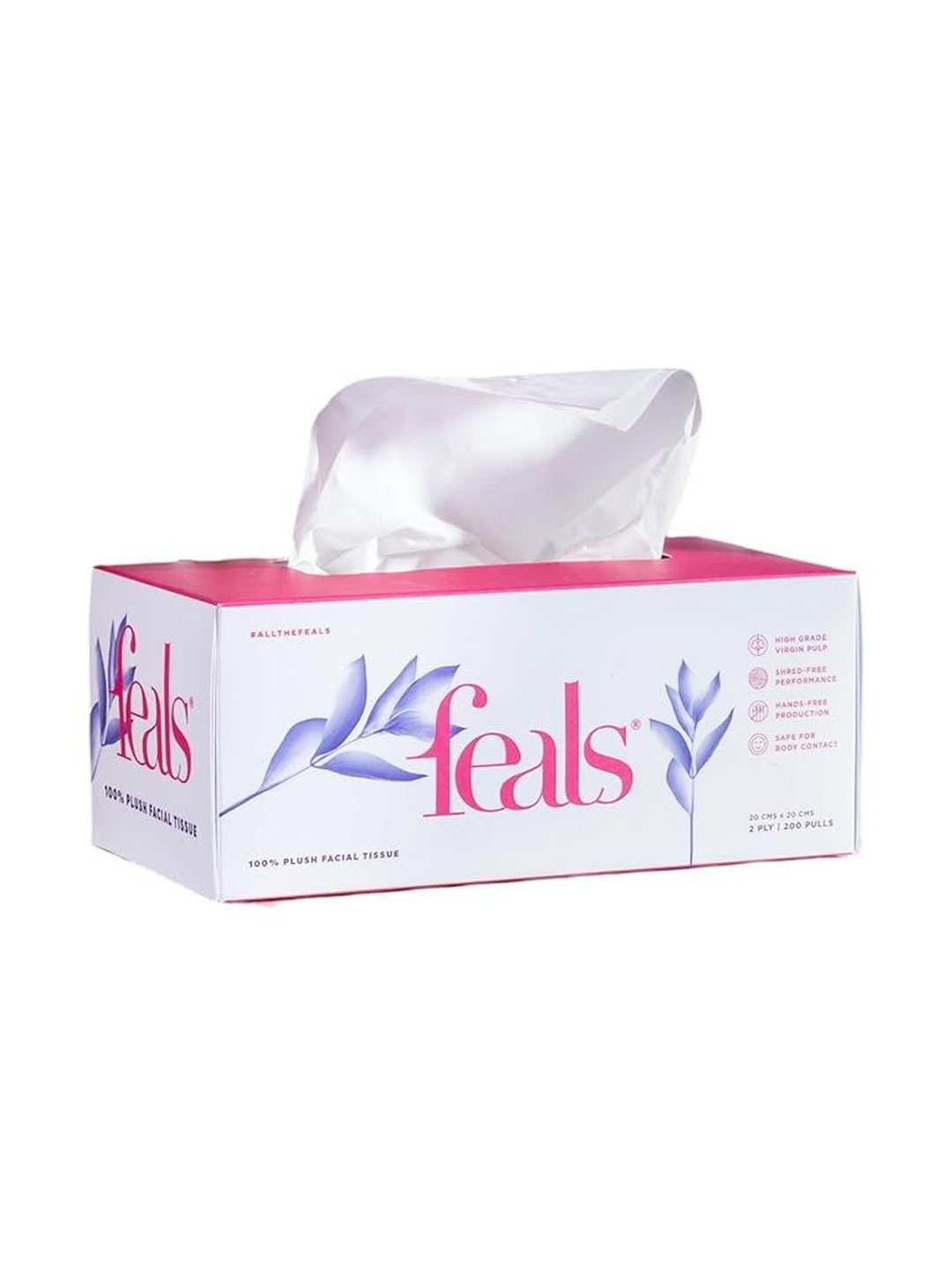 FEALS 2 Ply Facial Tissue Paper Box - 200 Pulls