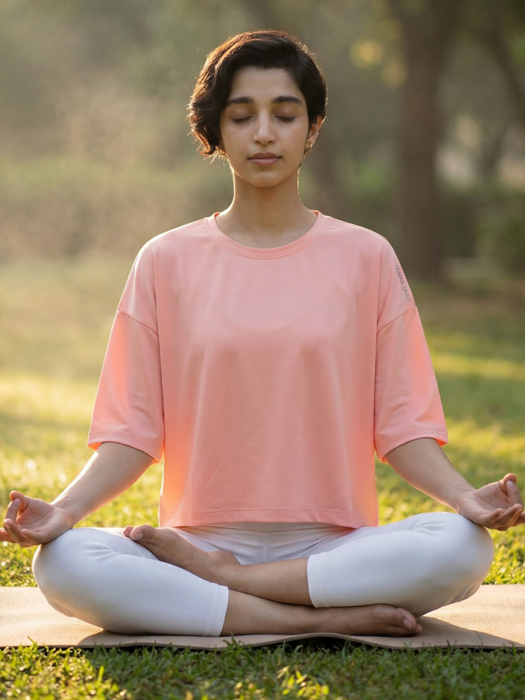 HUMAN SPIRIT Drop-shoulder Sleeves Bio Finish Boxy Yoga T-shirts