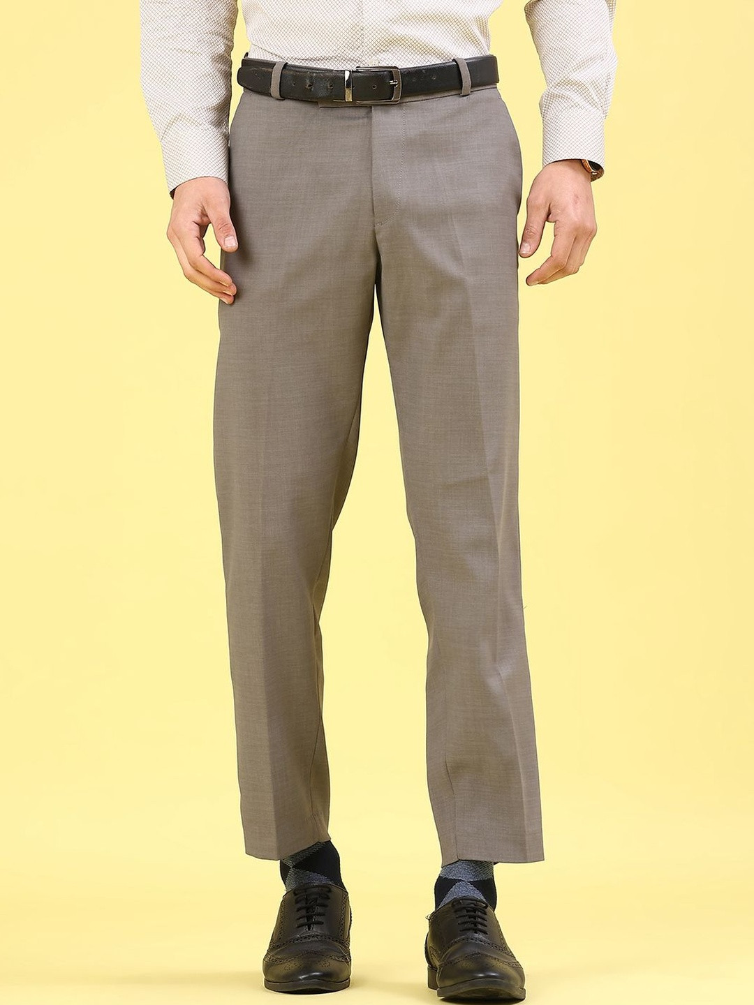 V-Mart Men Solid Poly Viscose Regular Formal Trousers