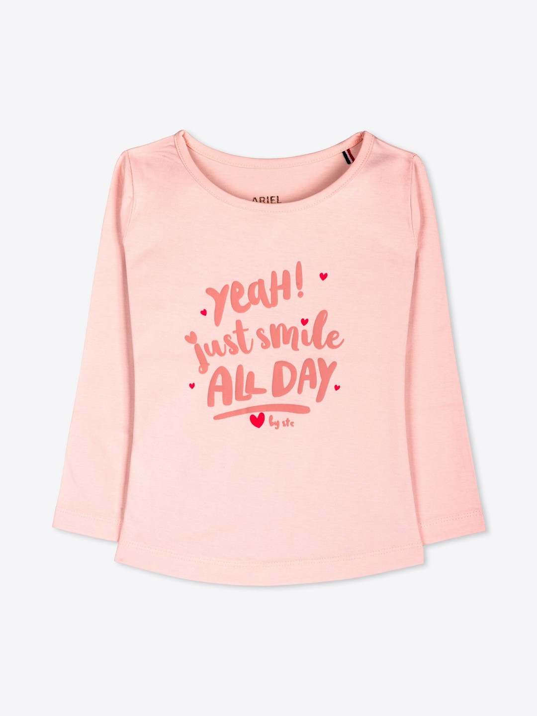 ariel Girls Cotton Typography Printed Full Sleeves Tshirts