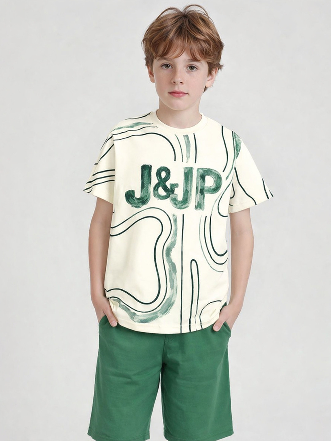 J&JP Boys Printed T-shirt with Shorts