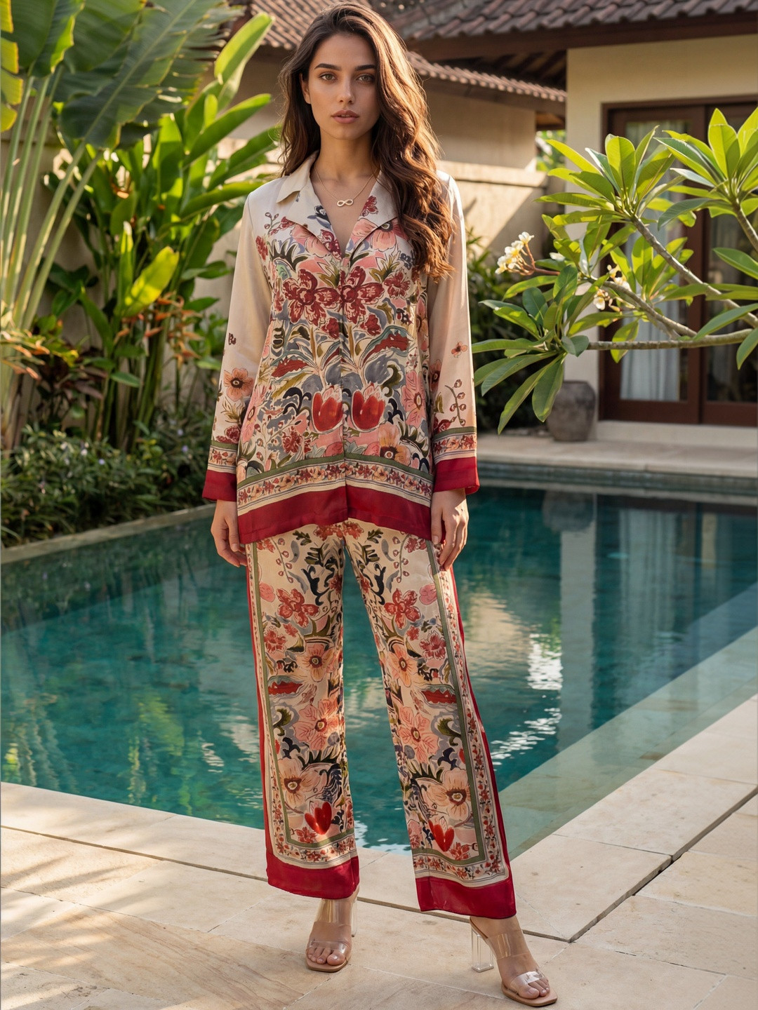 Woomn Women Floral Printed Regular Co-Ords