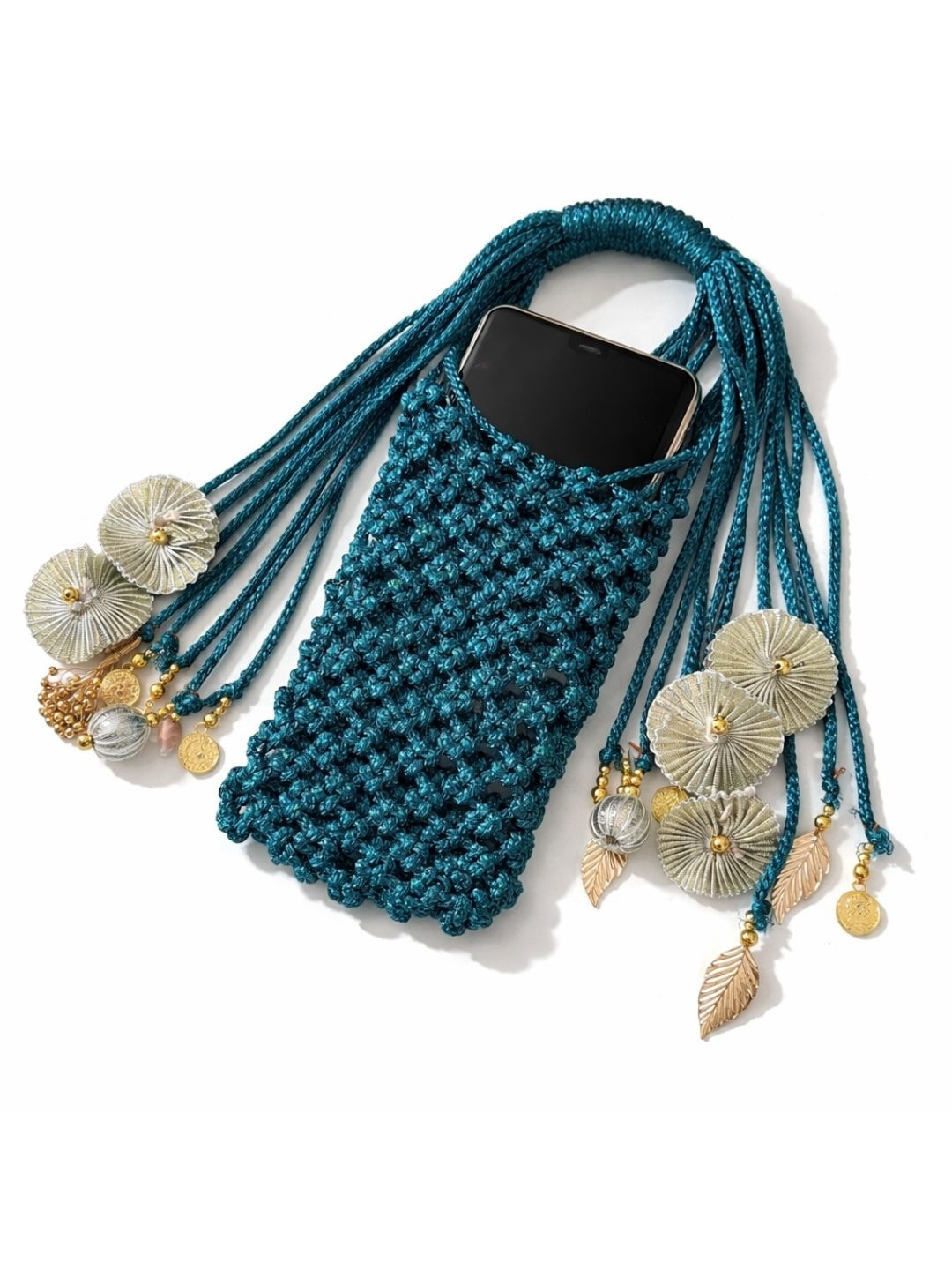 YELONA Embellished Tasselled Potli Clutch