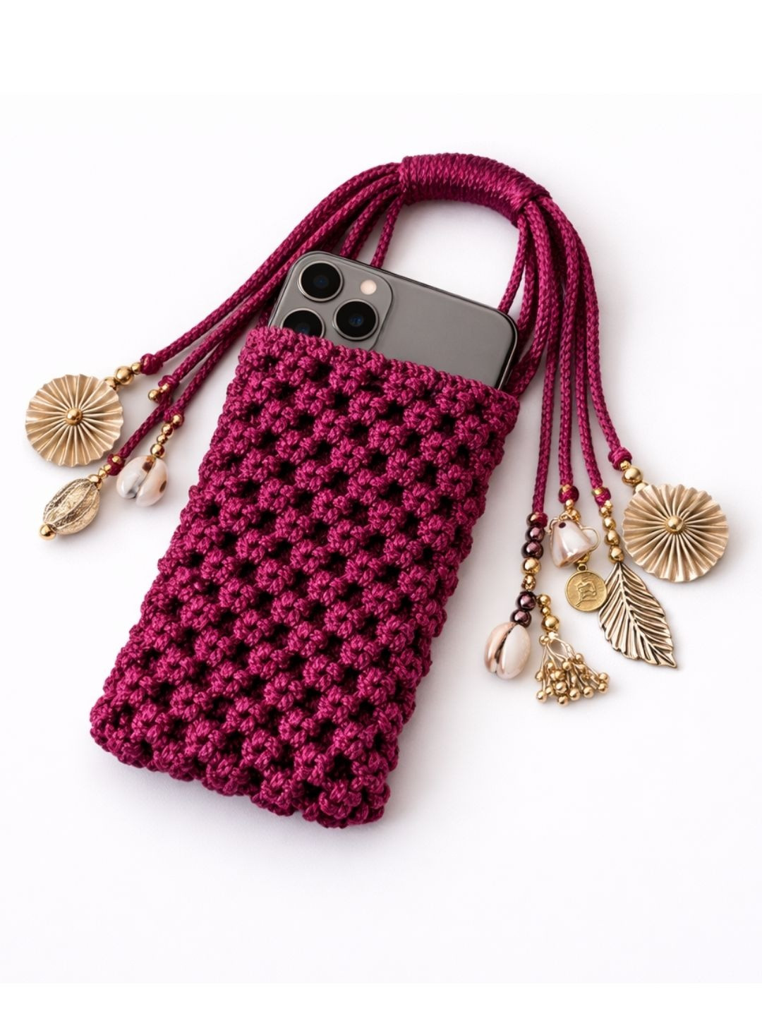 YELONA Embellished Tasselled Potli Clutch