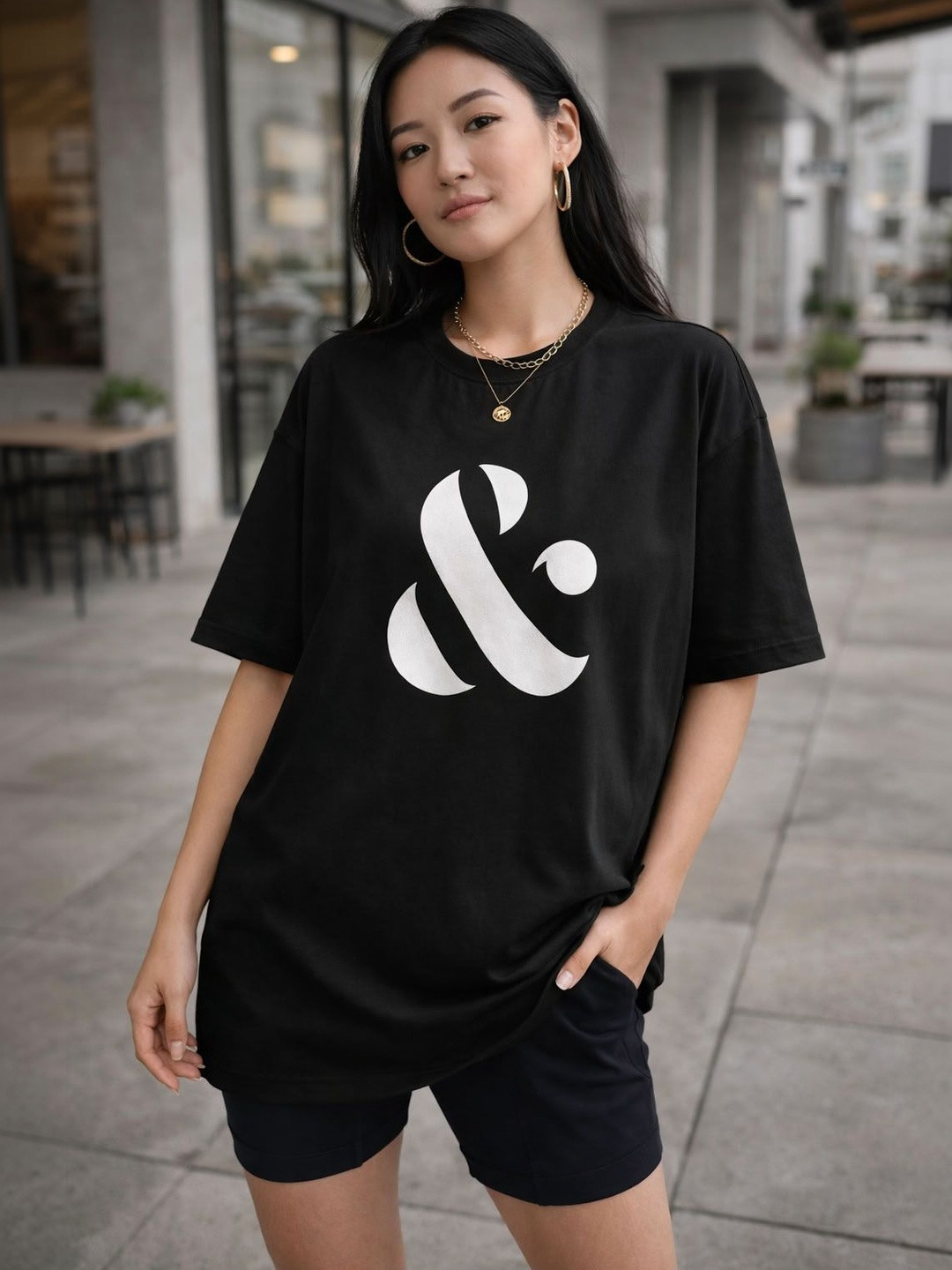 SZN Women Printed Drop-Shoulder Sleeves T-shirt
