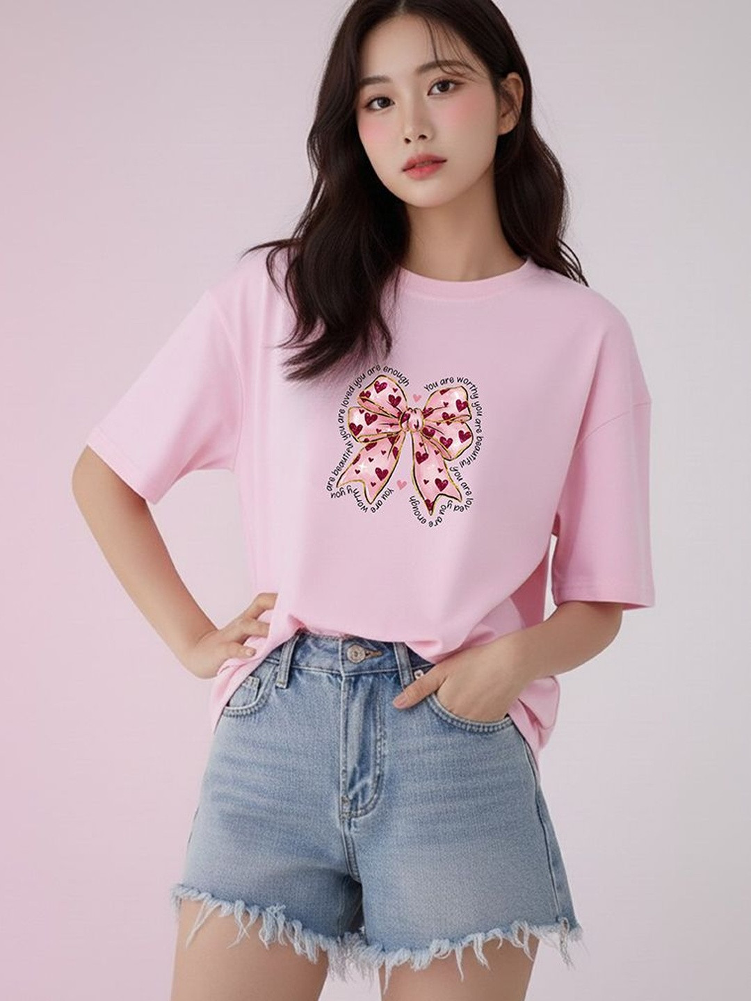 COLORCART Women Graphic Printed Oversized T-shirt