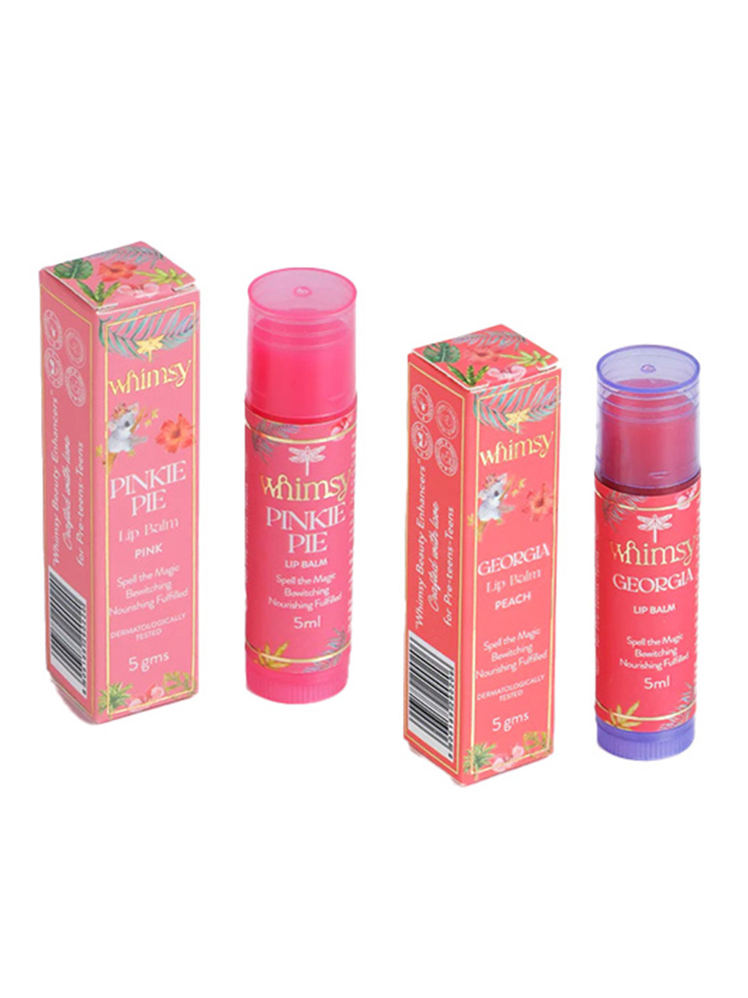 Whimsy Beauty Set Of 2 Pinkie Pie & Georgia Lip Balm - 5g Each