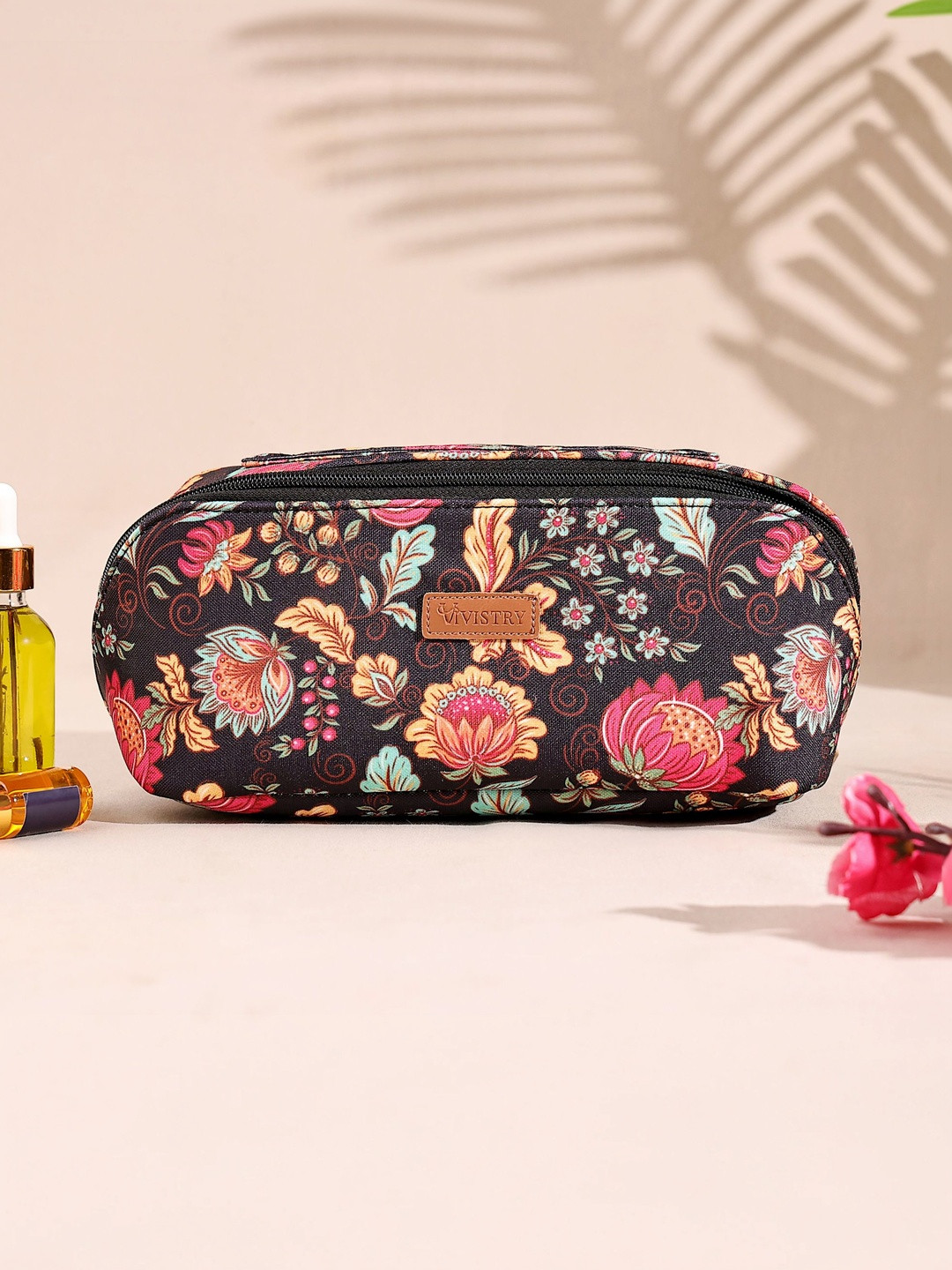 Vivistry Vanity Floral Printed Vanity Bag Travel Accessory