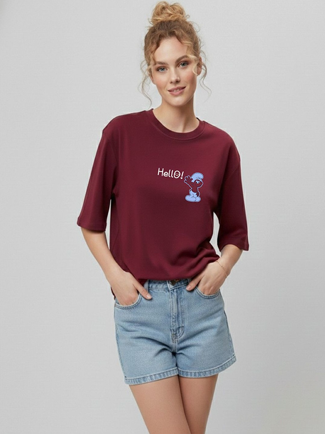 COLORCART Women Graphic Printed Oversized T-shirt