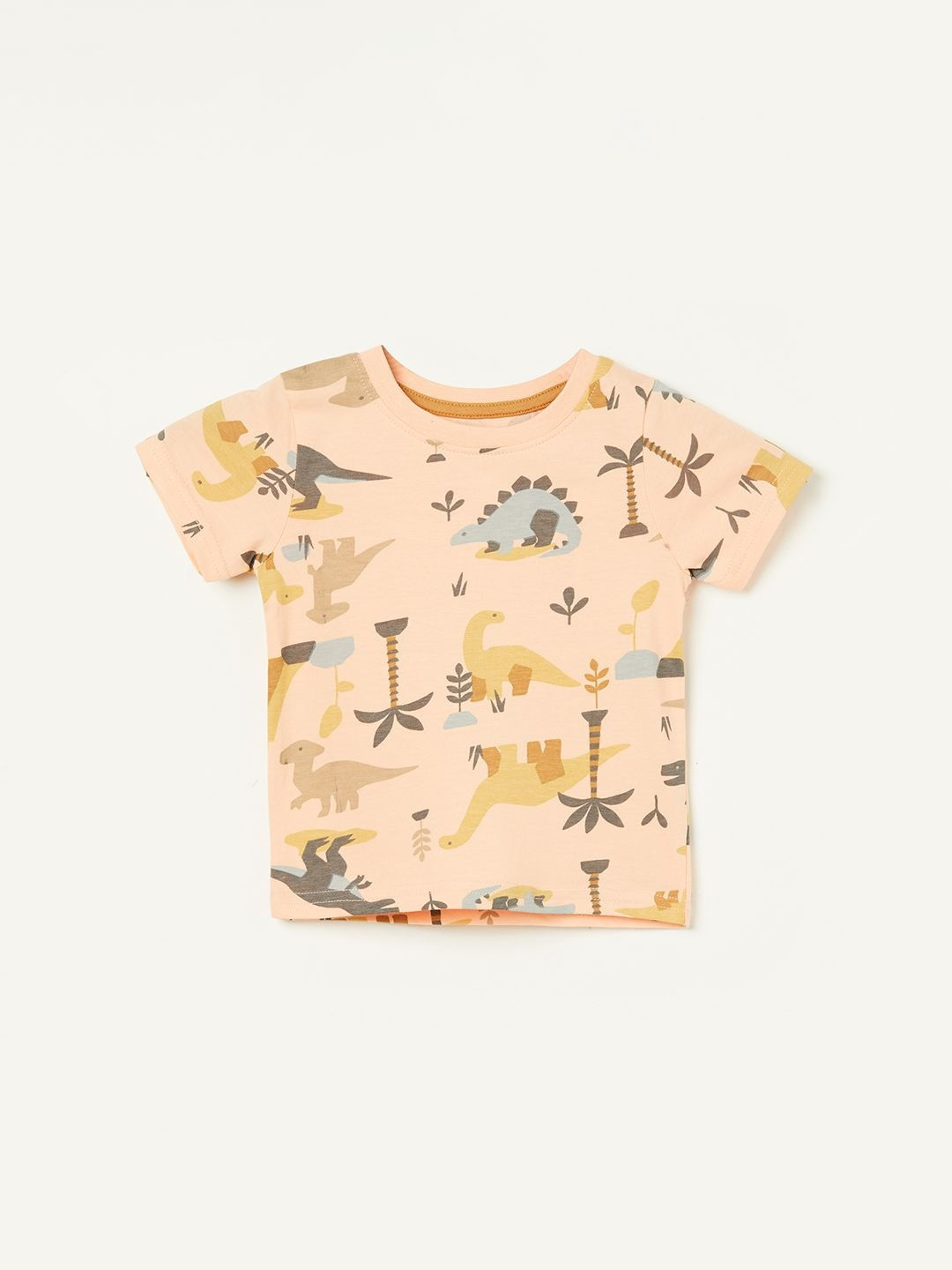 Fame Forever by Lifestyle Boys Beige Printed Cotton Regular T Shirt Tshirts
