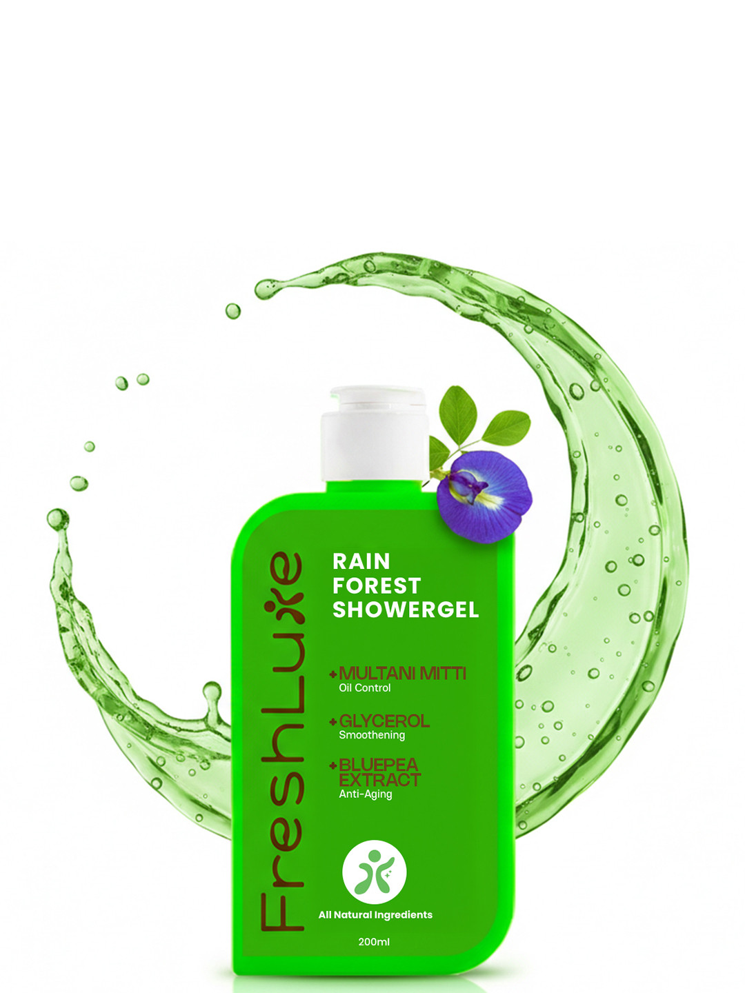 Freshluxe RainForest Shower Gel &Multani Mitti for Acne Control with Rain Bath Scent 200ml