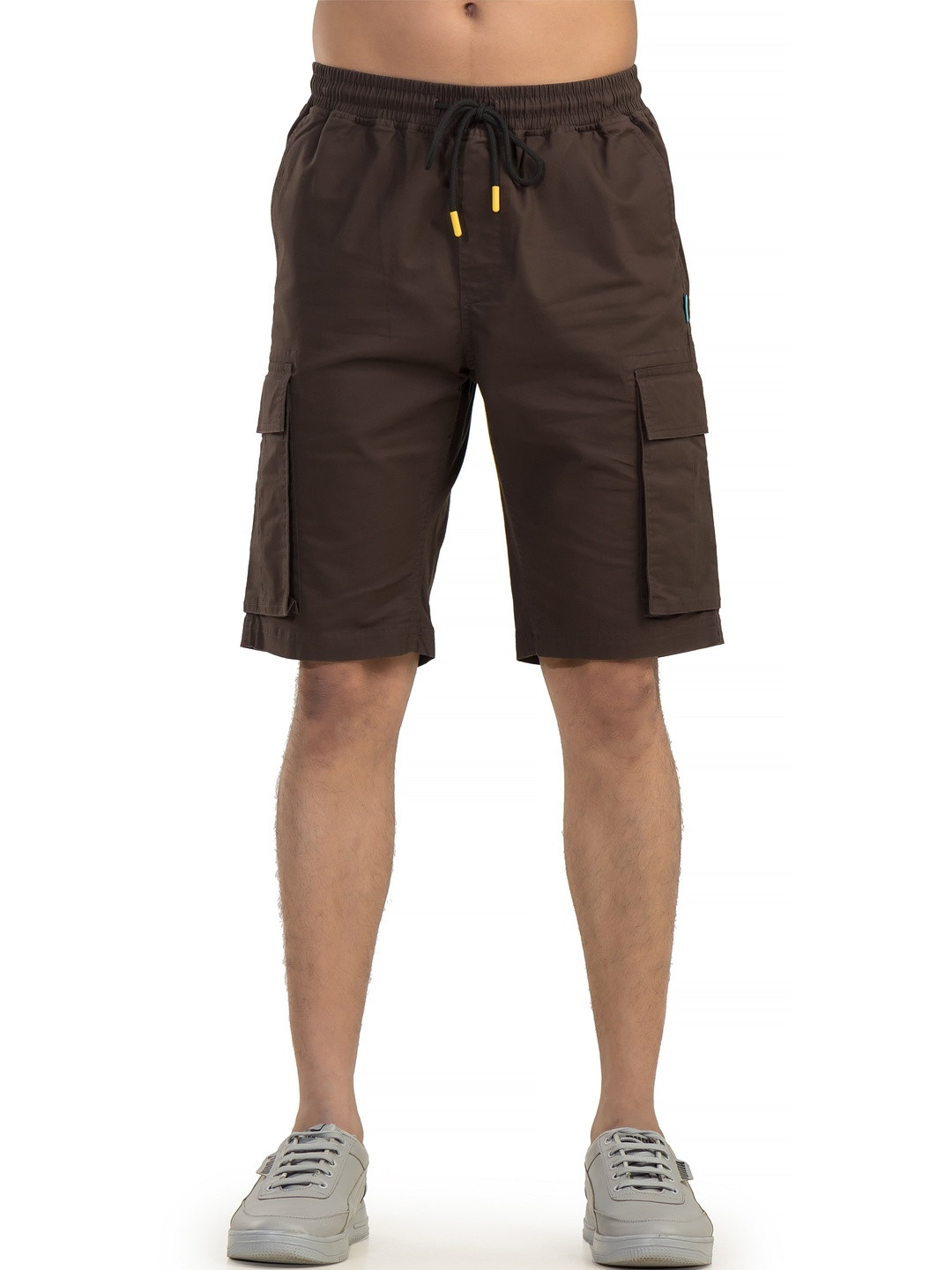 BELANO Men Regular Fit Brown Cotton Casual Cargo Shorts