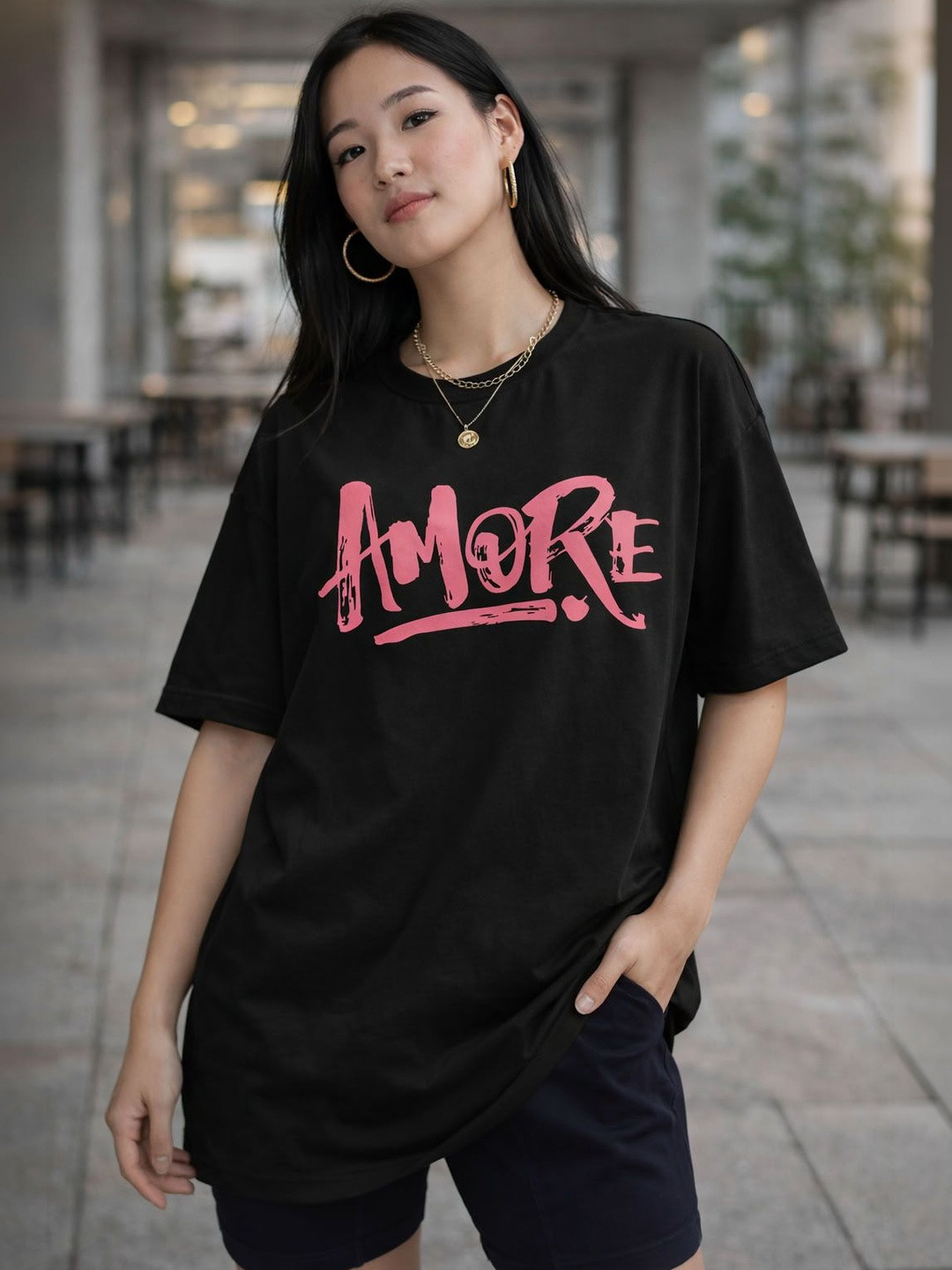SZN Women Printed Drop-Shoulder Sleeves T-shirt
