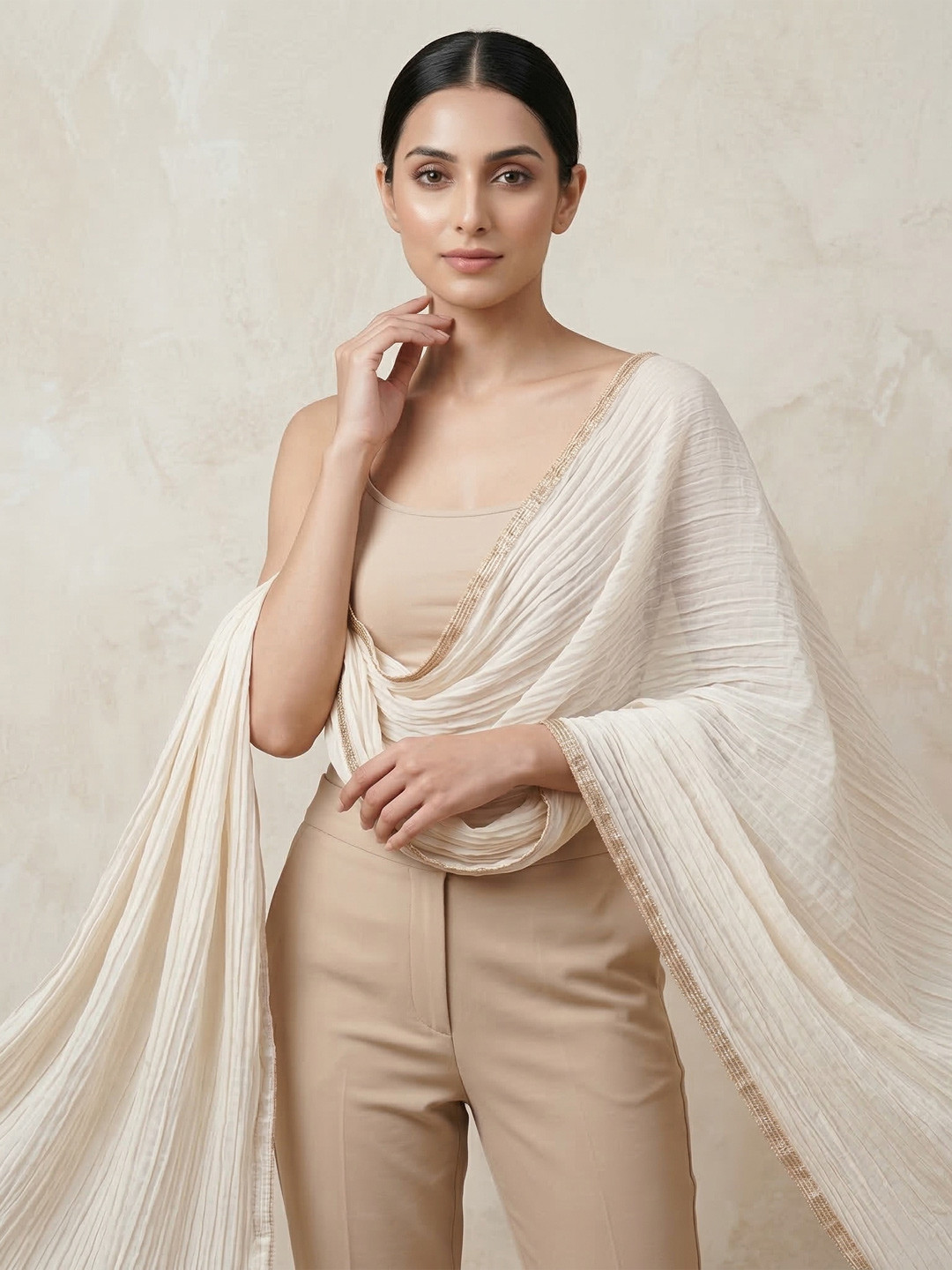 First Resort by Ramola Bachchan Cotton Crinkled Dupatta