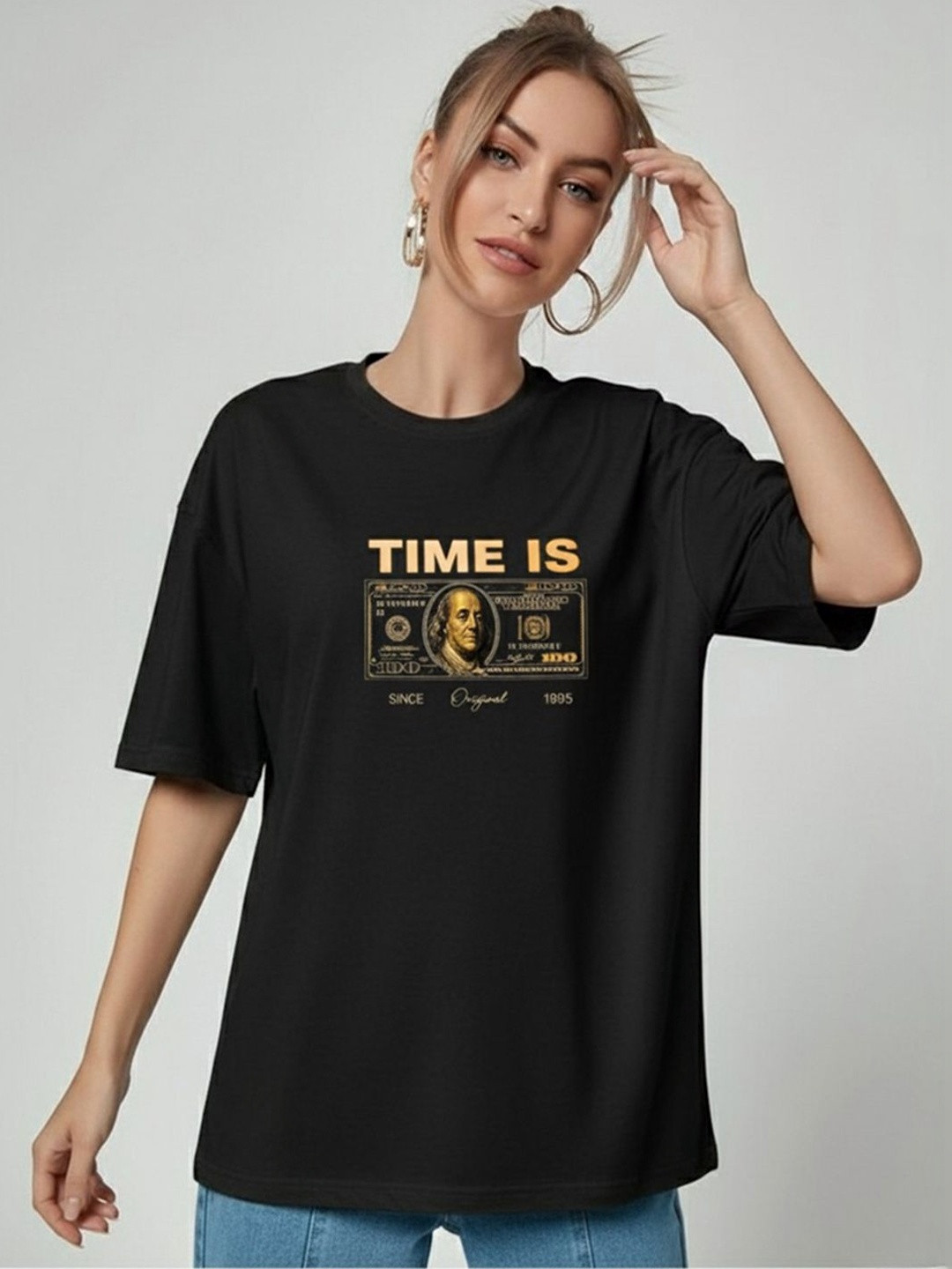 COLORCART Women Graphic Printed Oversized T-shirt