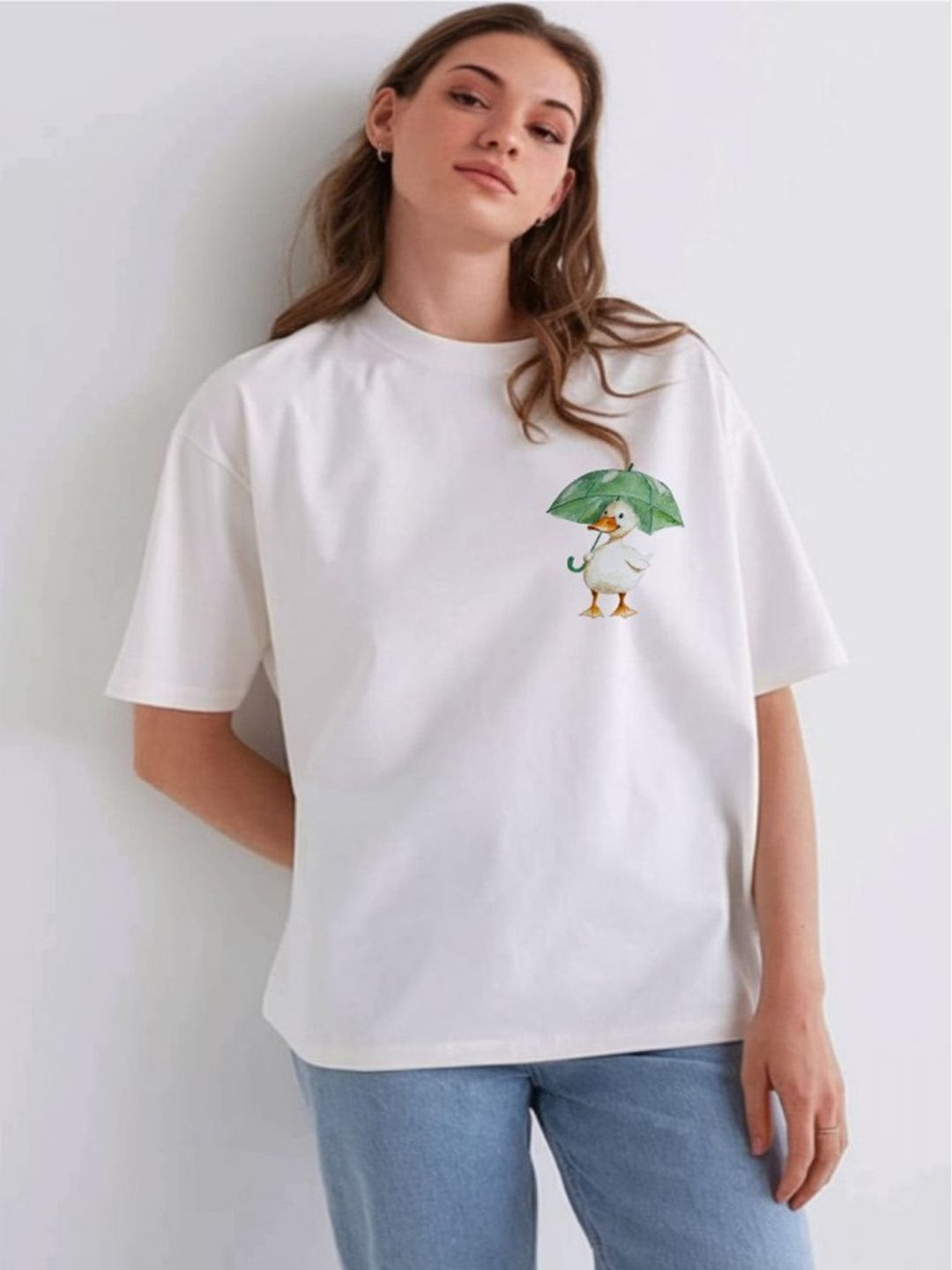 COLORCART Women Graphic Printed Oversized T-shirt