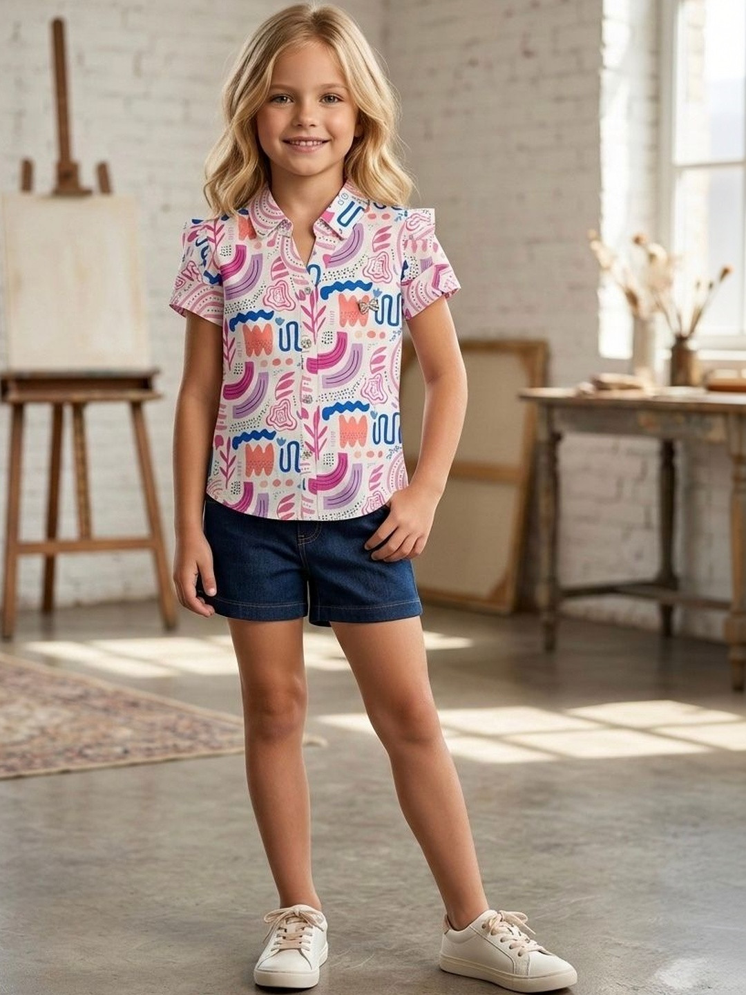TRUFFLES Girls Printed Casual Style Top Shirts