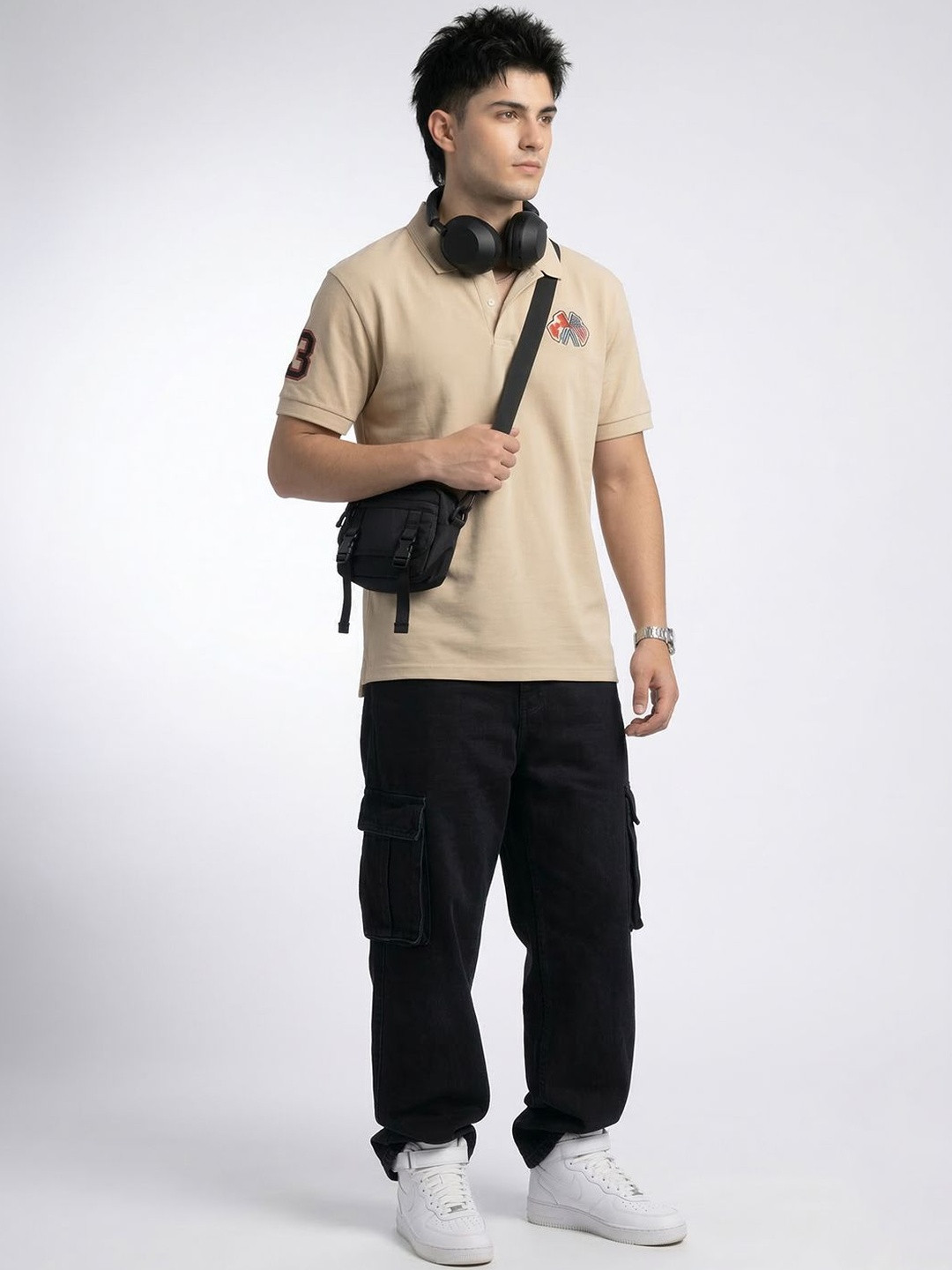HERE&NOW Men Polo Collar T-shirt
