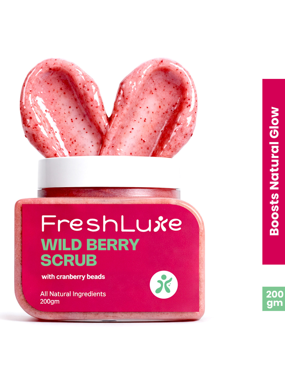 Freshluxe WildBerries Body Scrub with Vitamin E Dead Skin Removal & Cranberry Beads 200gm