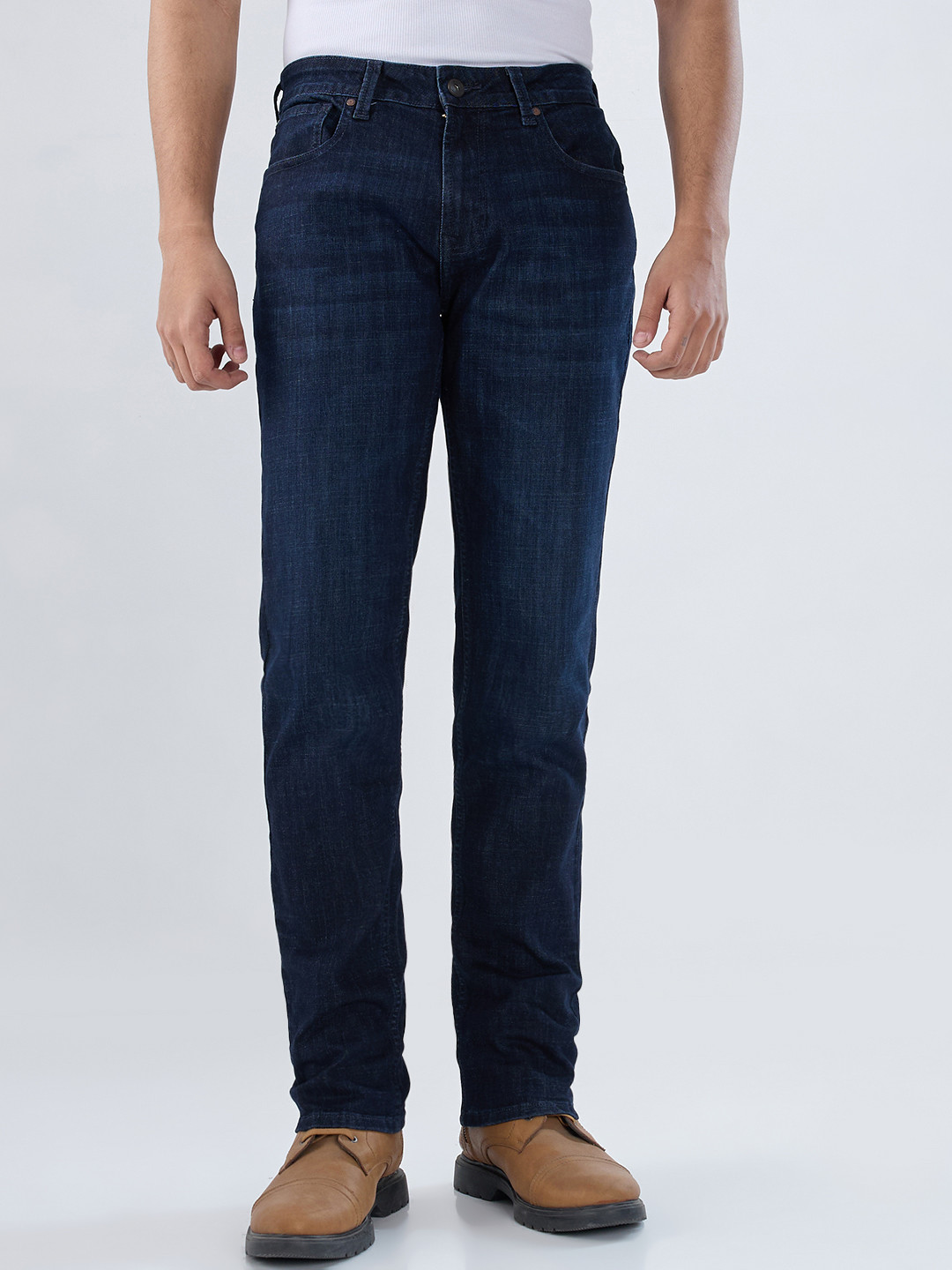 Spykar Men Ricardo Mid Rise Straight Fit Dark blue Jeans