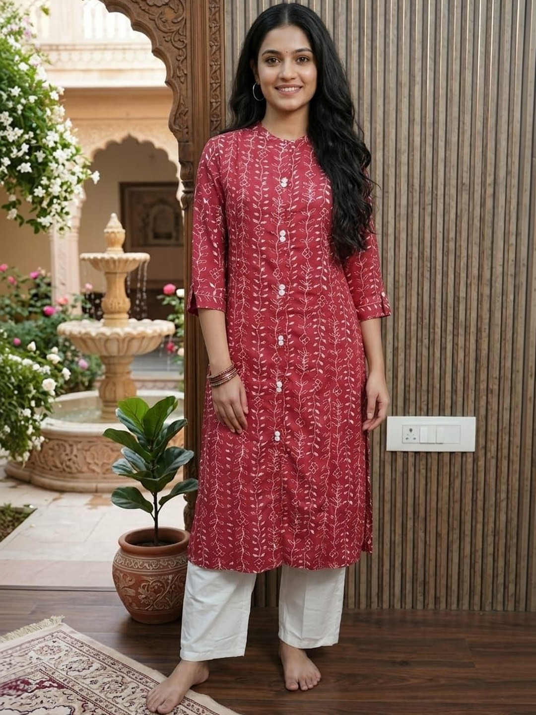 Meeranshi Cotton Straight Fit Printed Kurtas