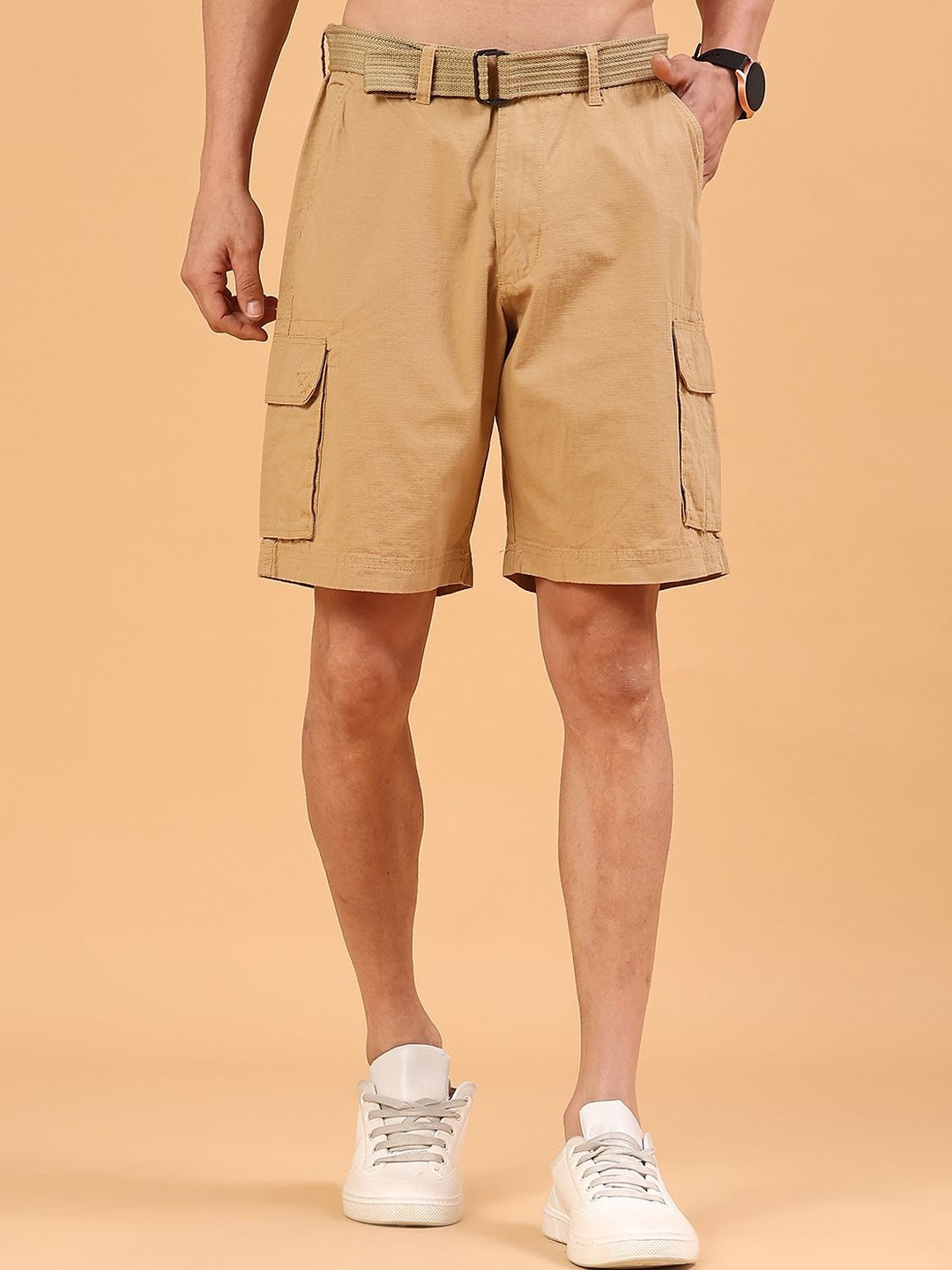 V-Mart Men Solid Cotton Dobby WovenShorts