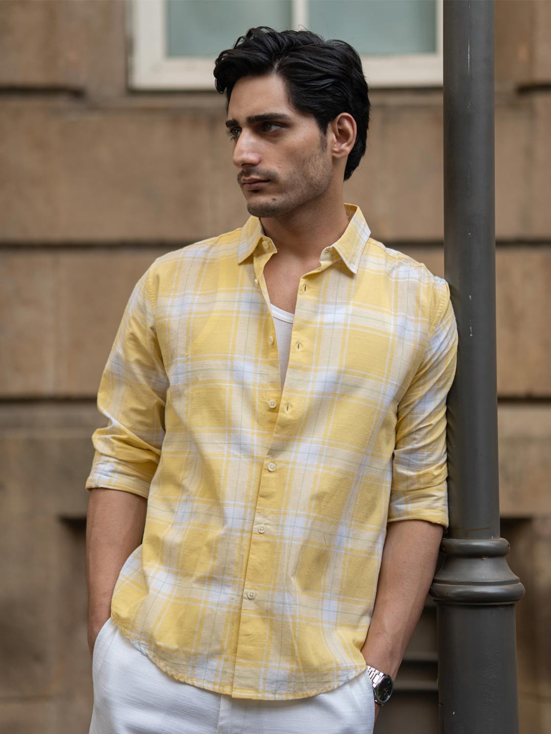 Powerlook Lightweight Cotton Tartan Checks Long Sleeves Shirt