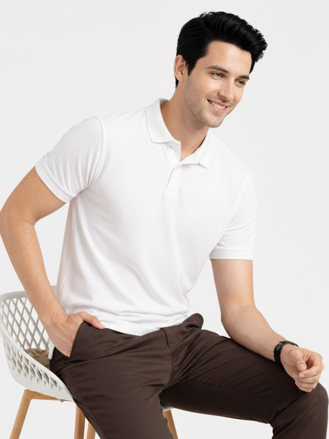 KAVYARA Men Polo Collar T-shirt