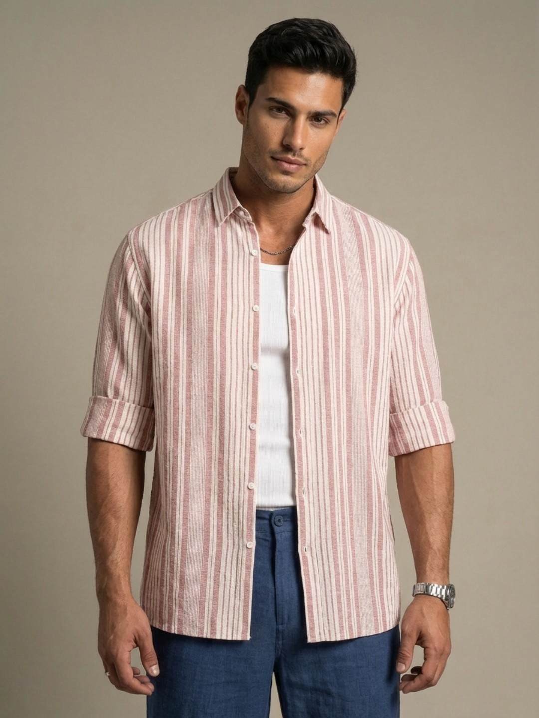 glitchez Men Striped Relaxed Fit Shirt