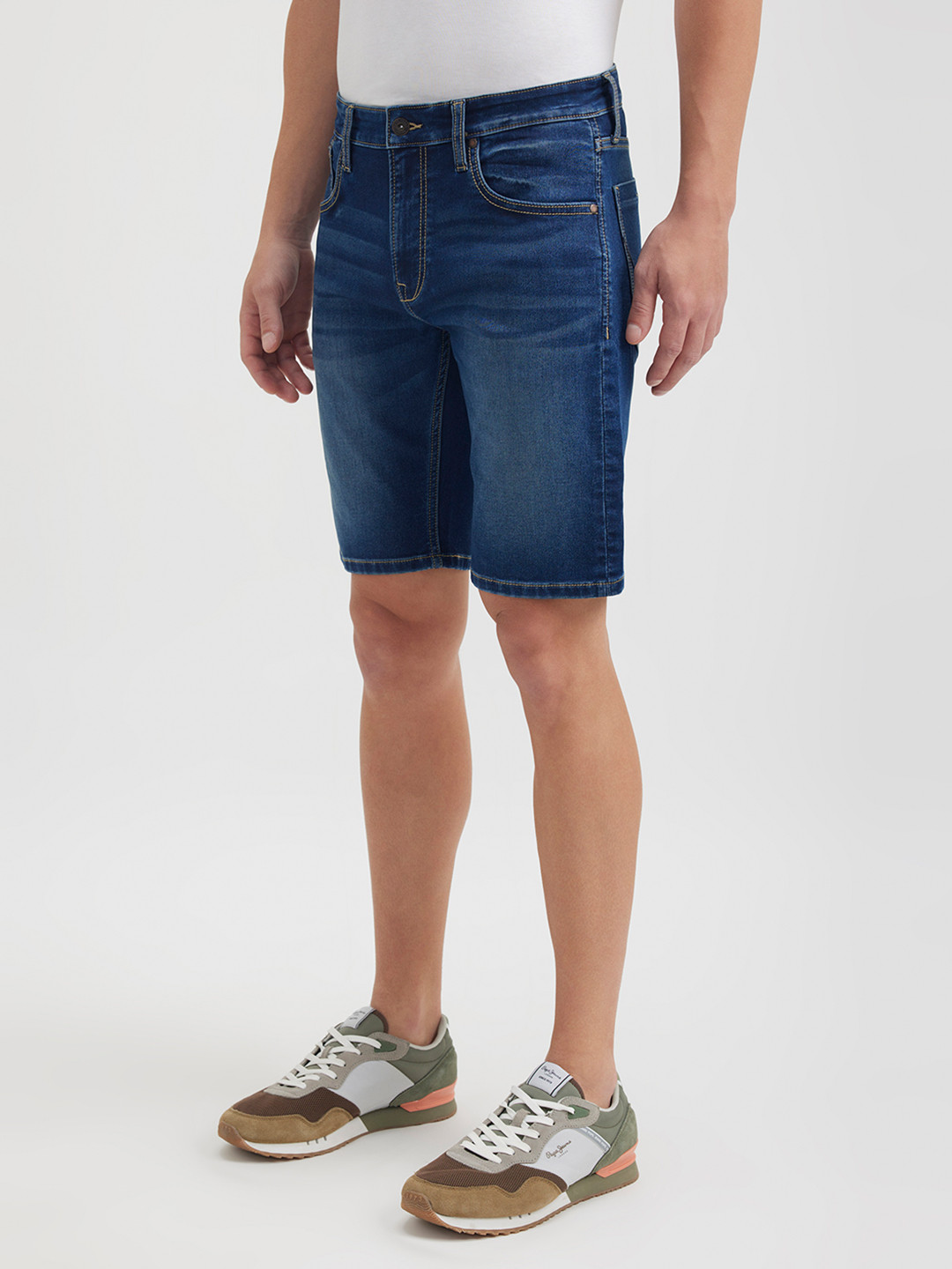 Pepe Jeans Men Washed Slim Fit Denim Shorts