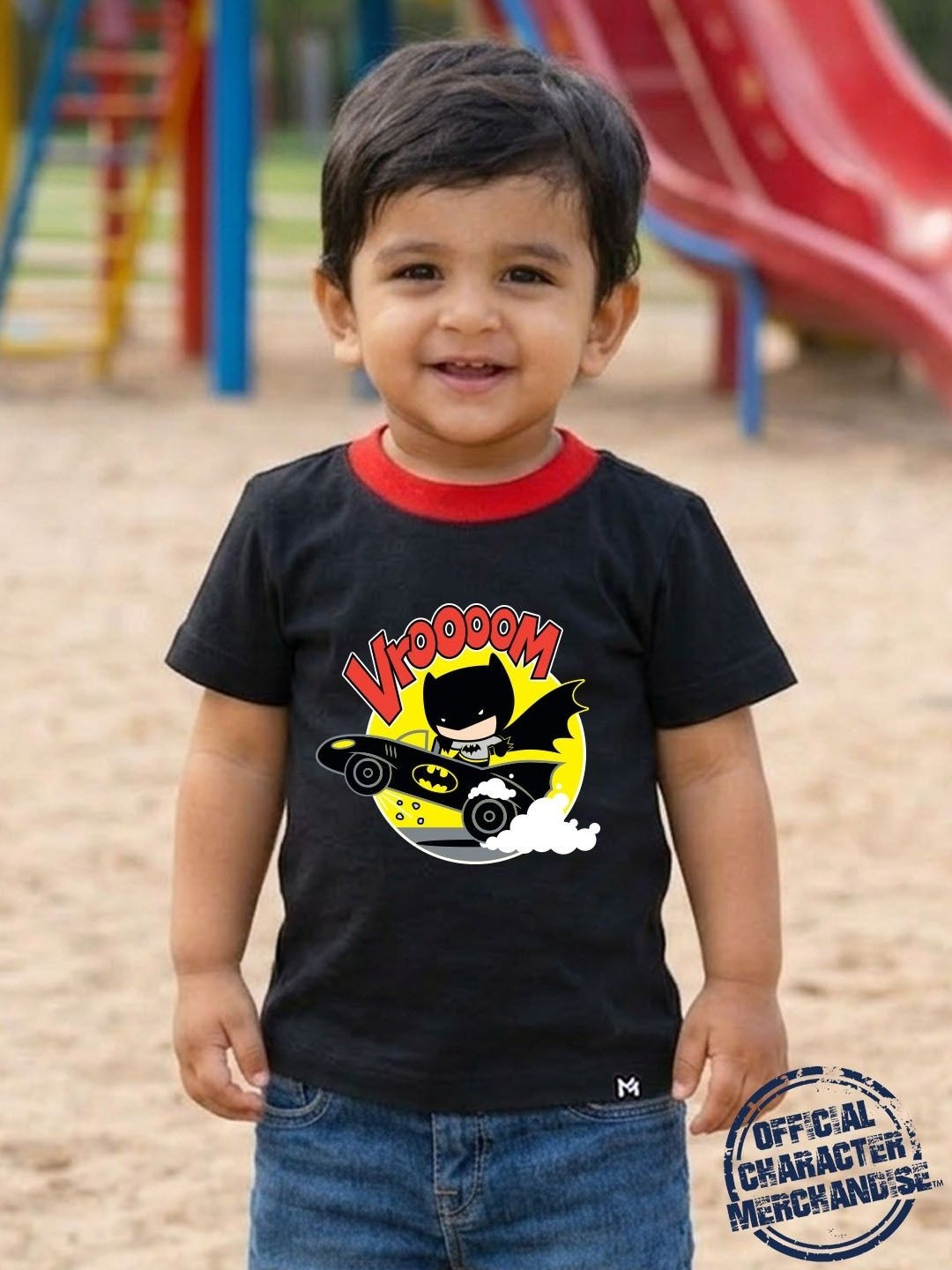 YK X Minute Mirth Infant Boys Batman Printed Cotton Half Sleeve T-shirt