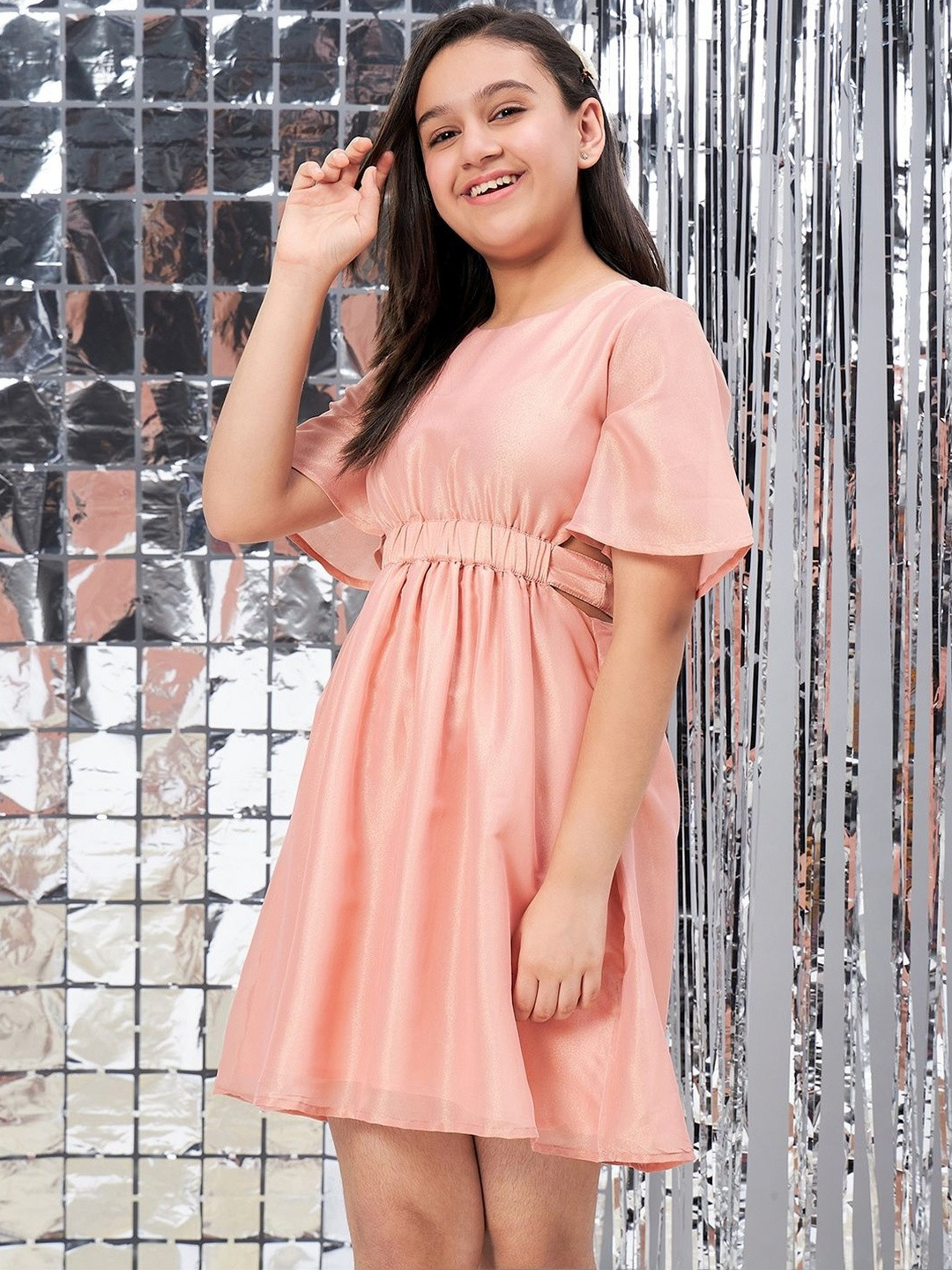 StyloBug Girls Above Knee Solid Dress