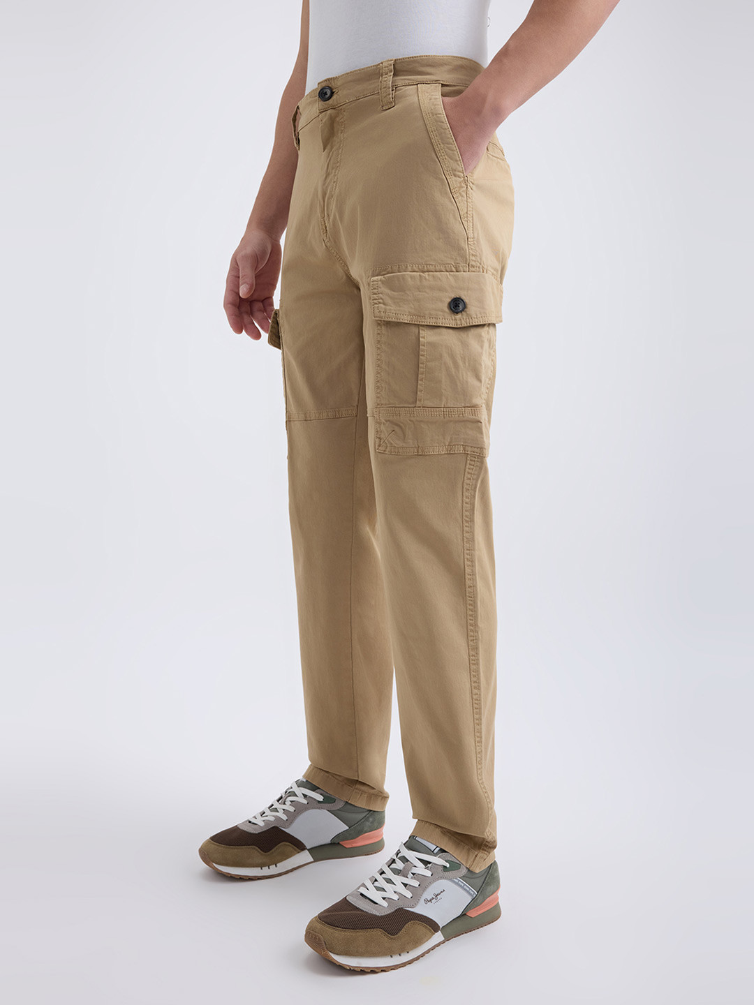 Pepe Jeans Men Straight Fit Cargos Trousers