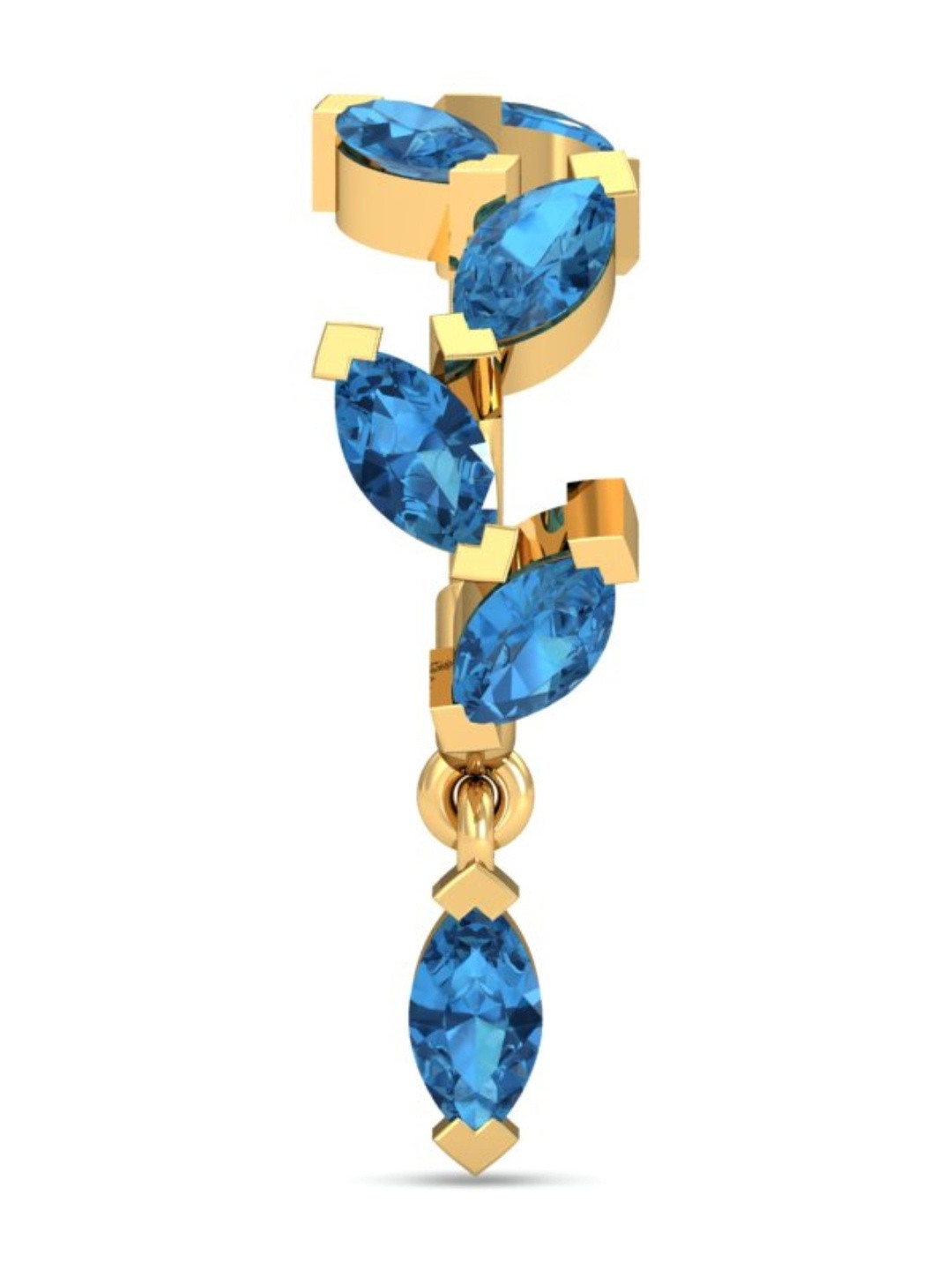 KUBERBOX 14KT Maitri Topaz Gold Nose Ring - 0.78 g