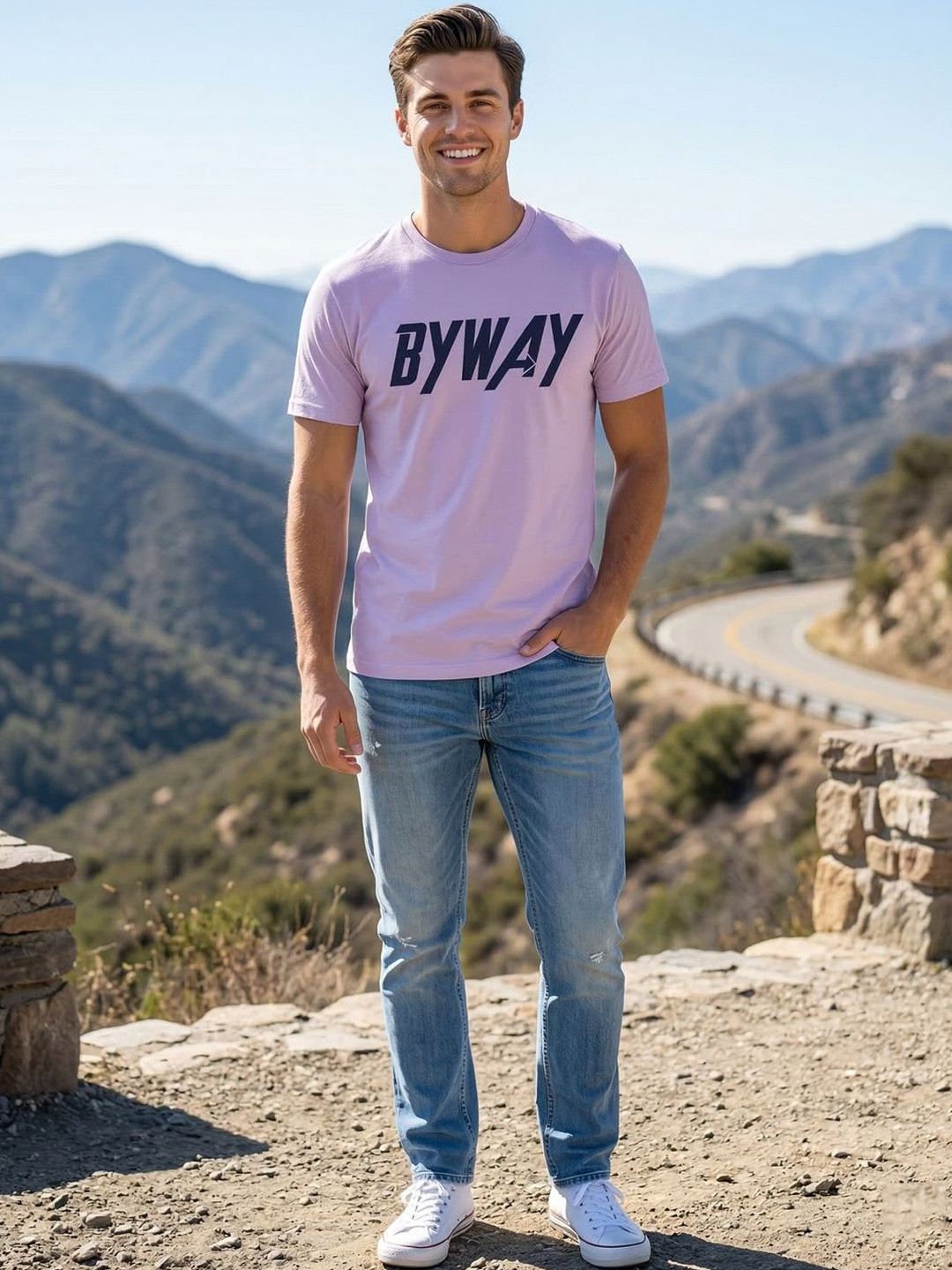 The Roadster Lifestyle Co. Printed Round Neck T-shirt