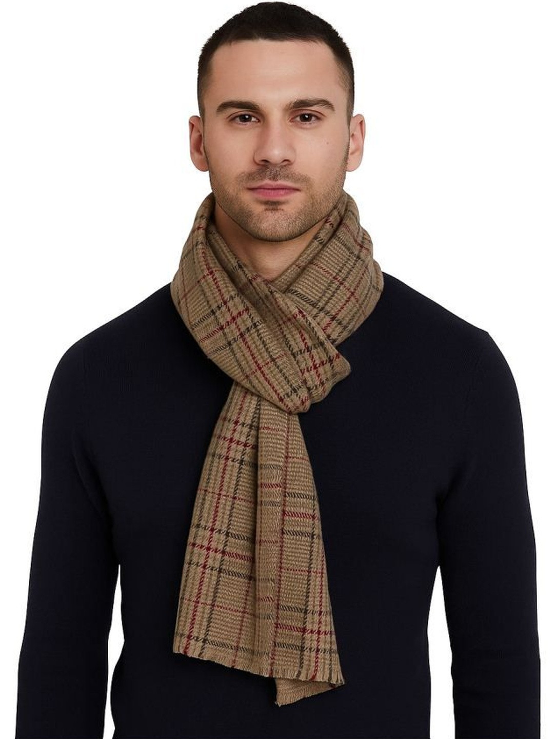 ESSENTIELE Men Checked Acrylic Mufflers