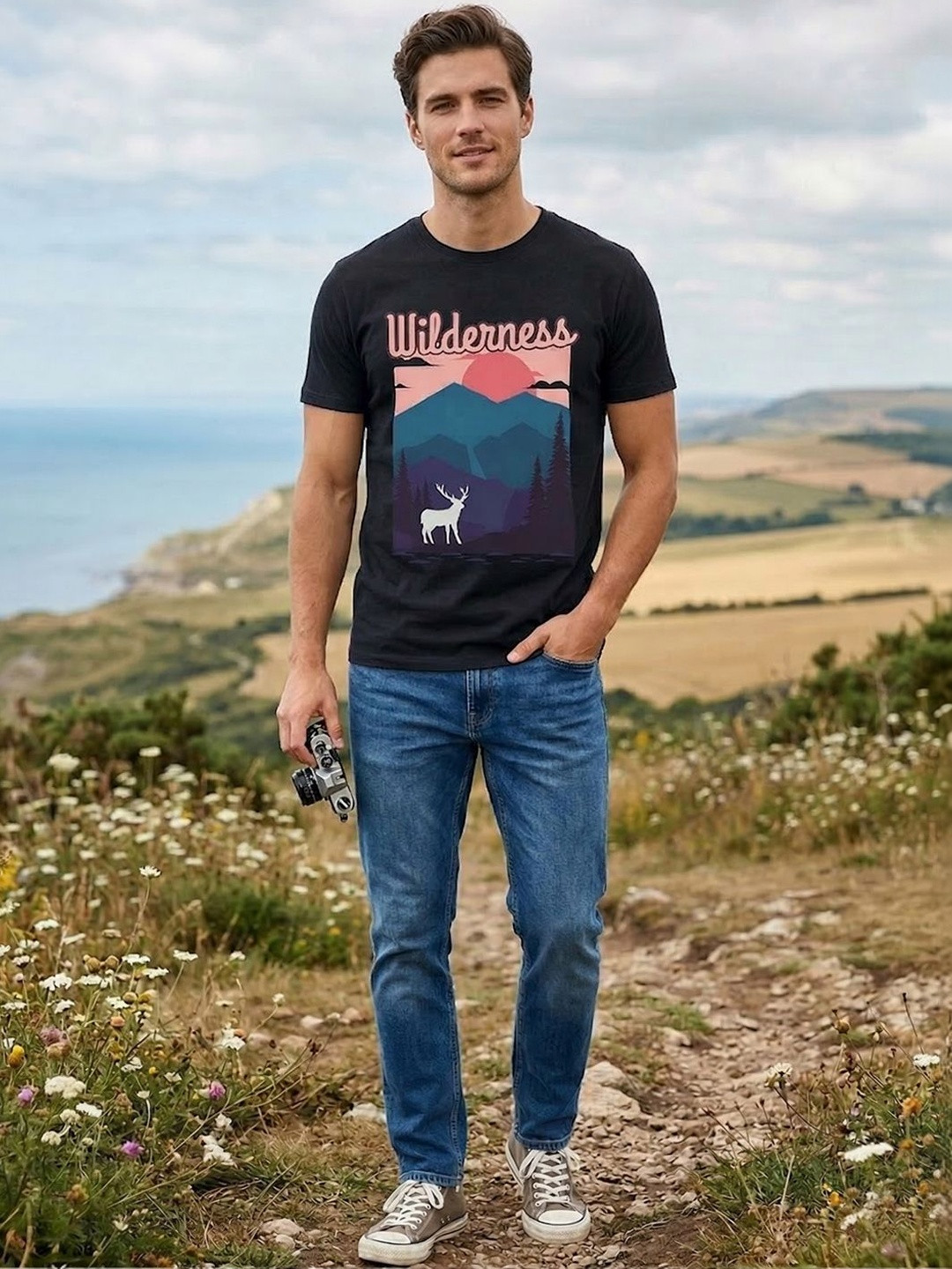 The Roadster Lifestyle Co Men Graphic Printed Round Neck T-shirt
