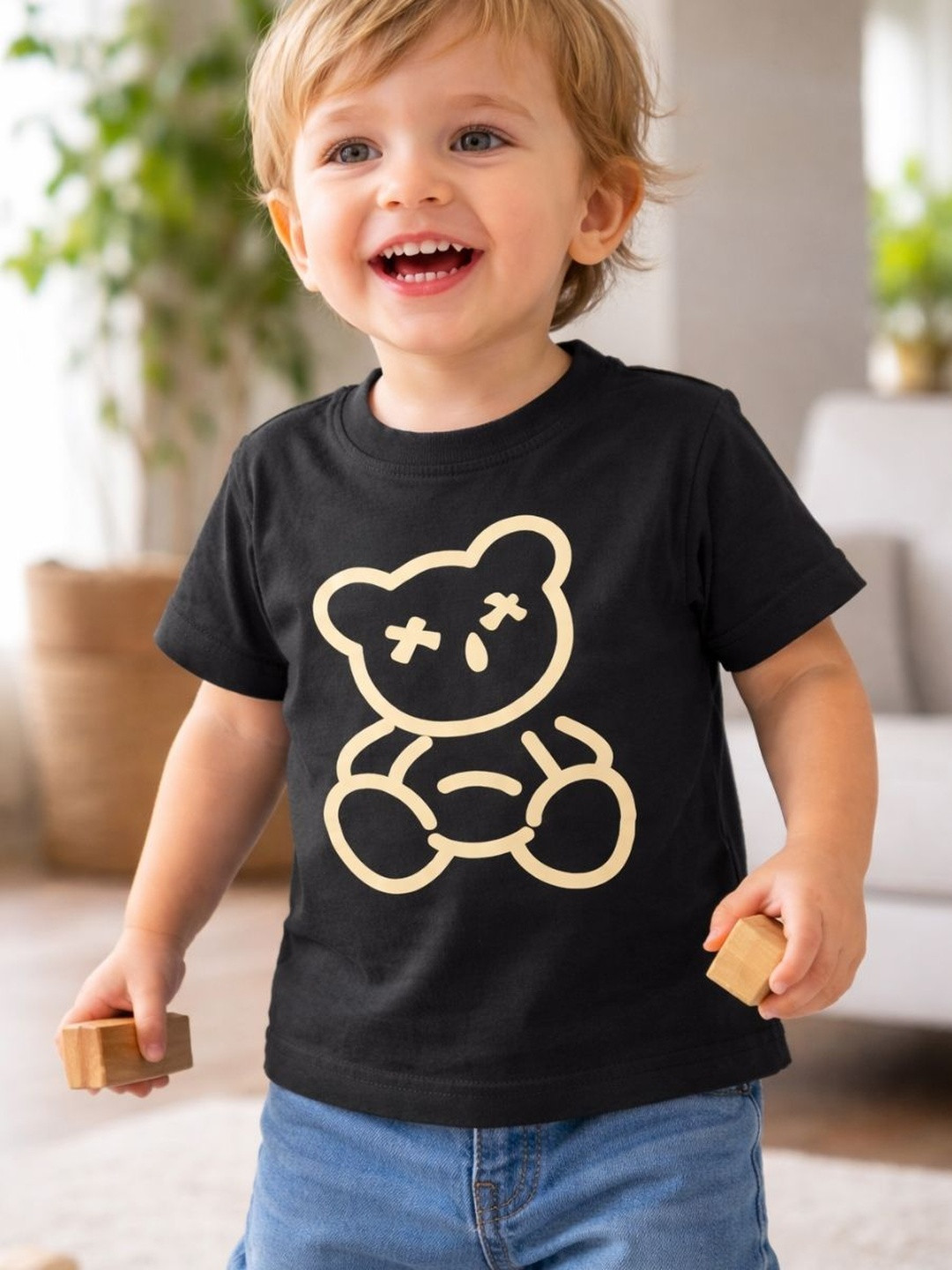 BabyZone Kids Unisex Teddy Cotton Tshirts