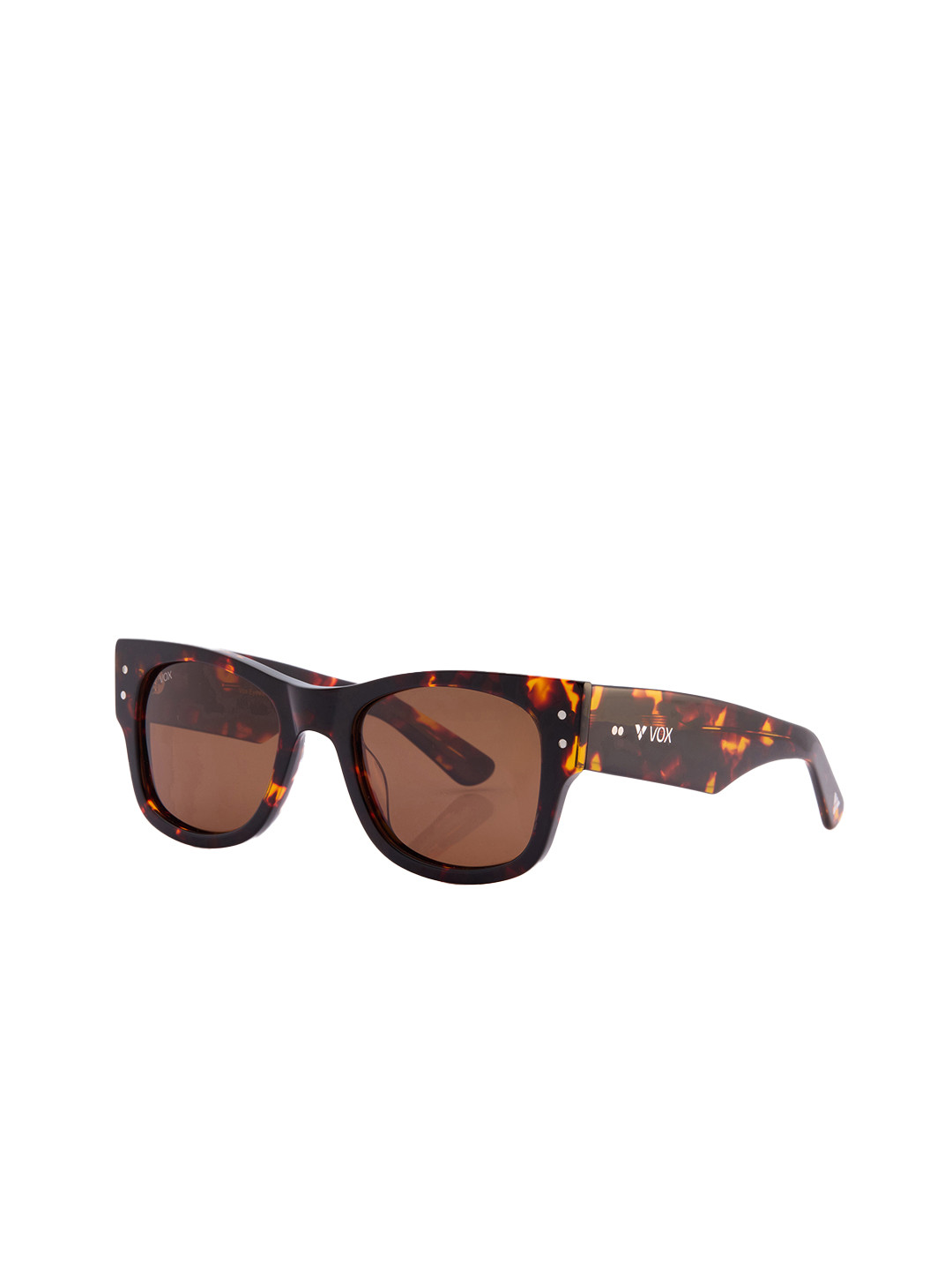 Vox Men Brown Lens & Brown Wayfarer Sunglasses with
