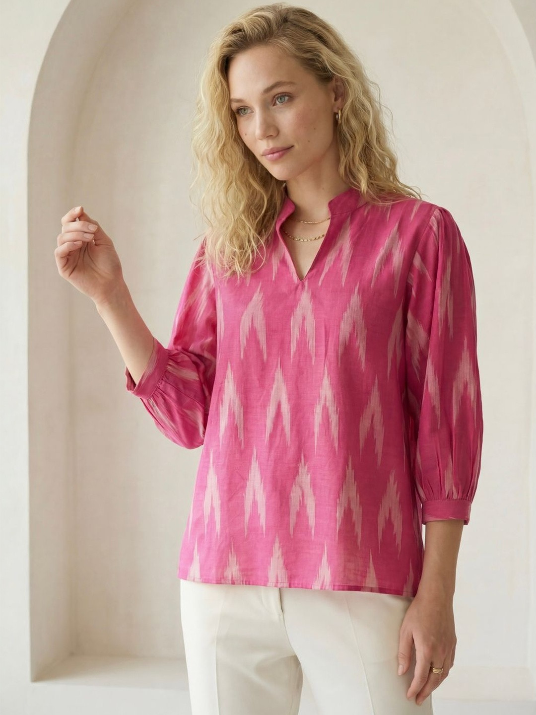 KALAMIR Women Comfort Printed Casual Shirt
